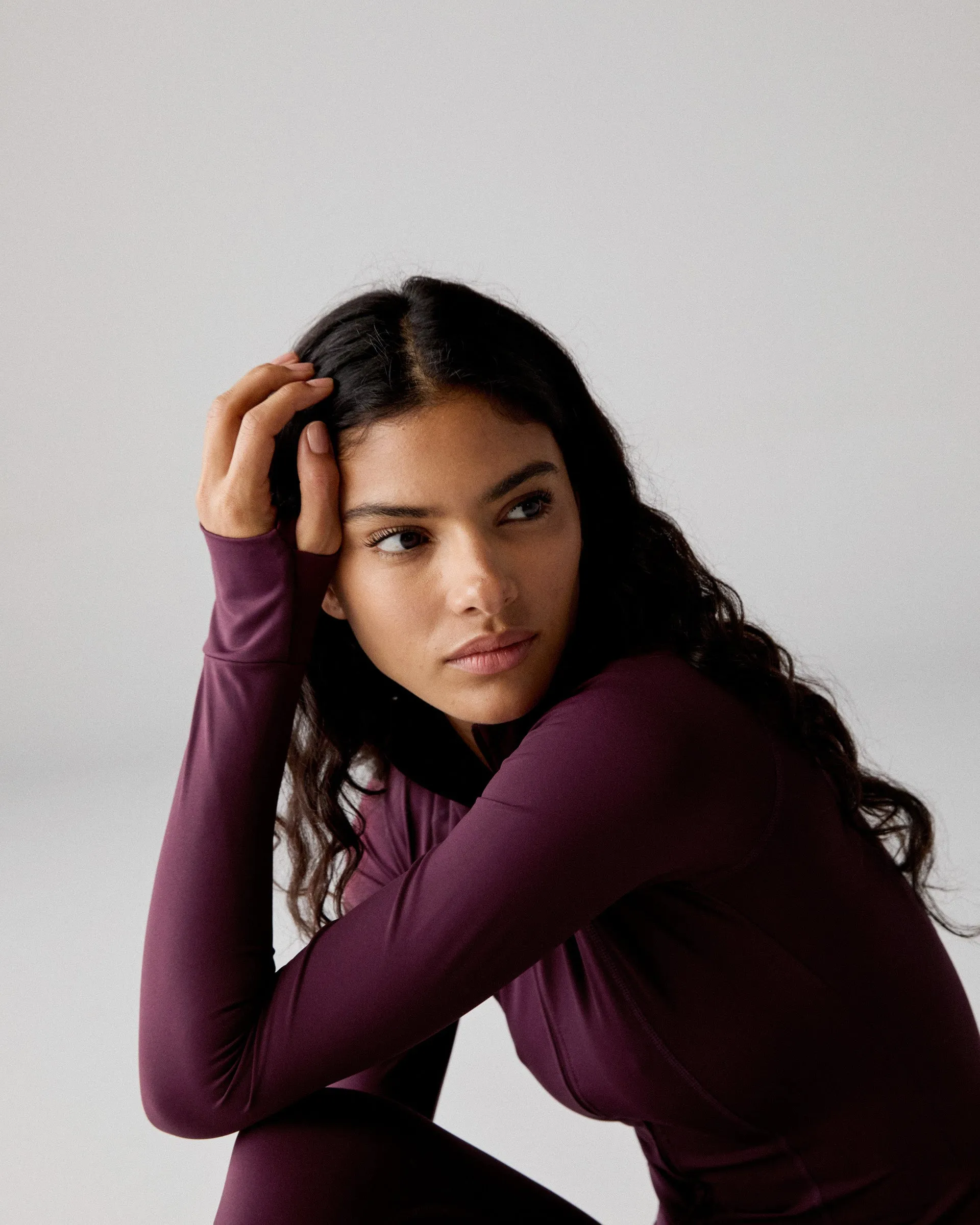 Ultimate Long Sleeve Zip Up Top - Dark Cherry sold by Adanola product image thumbnail 4