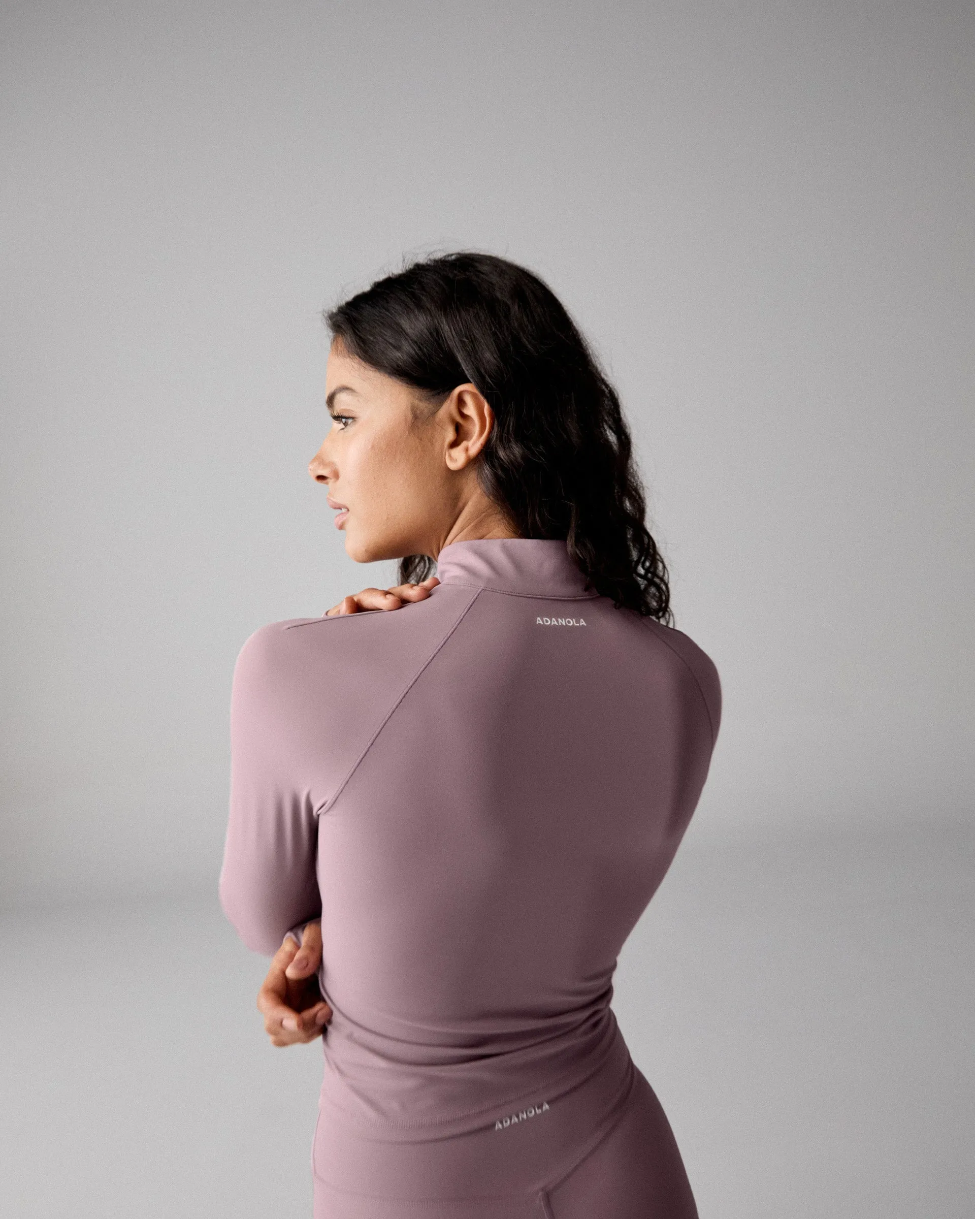 Ultimate Long Sleeve Seam Detail Zip Up Top - Dusk Purple sold by Adanola product image thumbnail 2