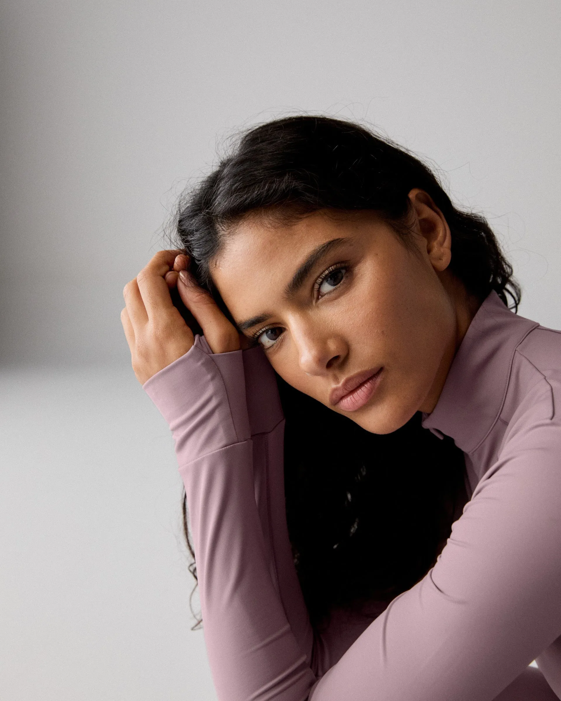 Ultimate Long Sleeve Seam Detail Zip Up Top - Dusk Purple sold by Adanola product image thumbnail 5