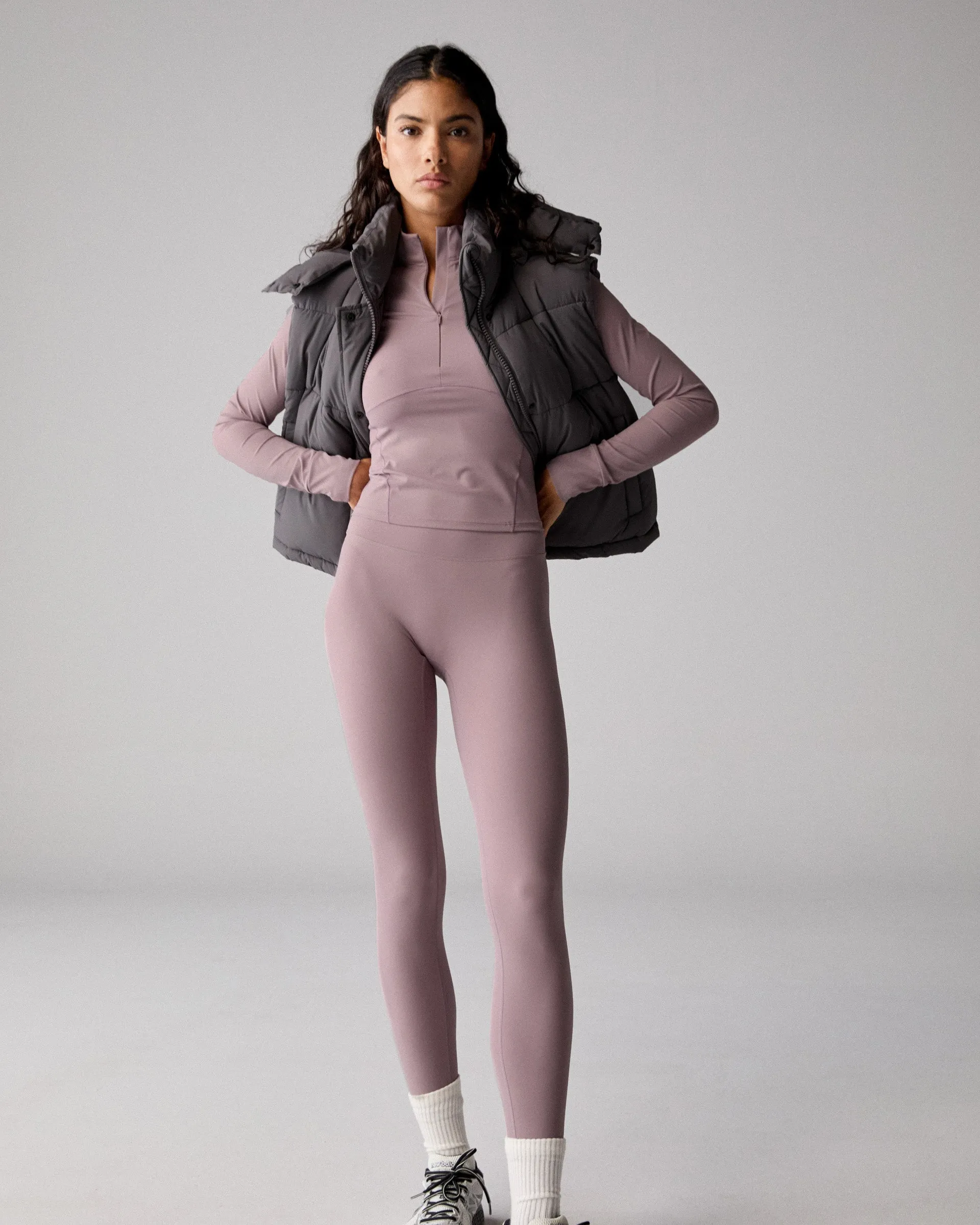 Ultimate Long Sleeve Seam Detail Zip Up Top - Dusk Purple sold by Adanola product image thumbnail 4