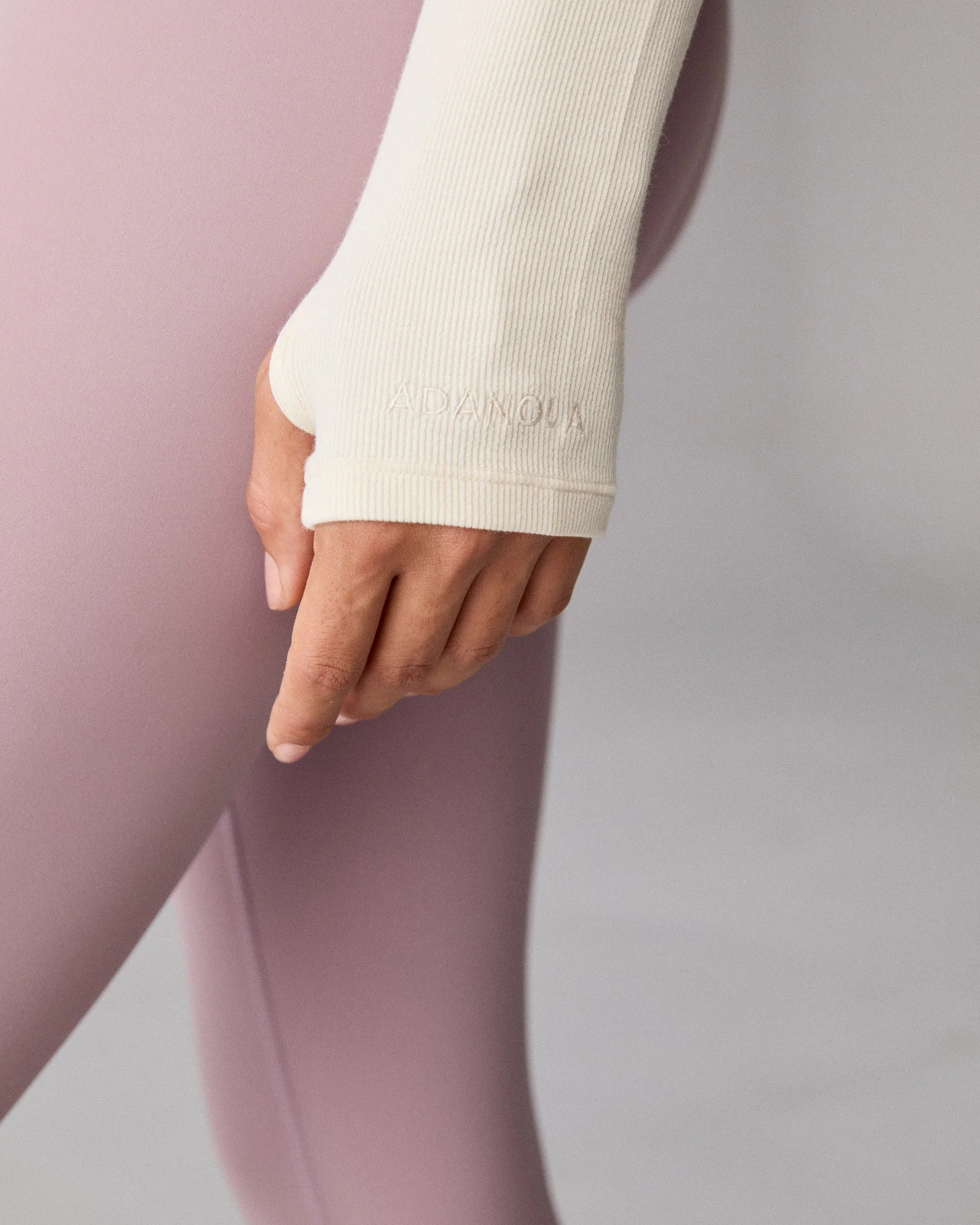 Rib Hooded Seam Detail Top - Marshmallow White sold by Adanola product image thumbnail 4