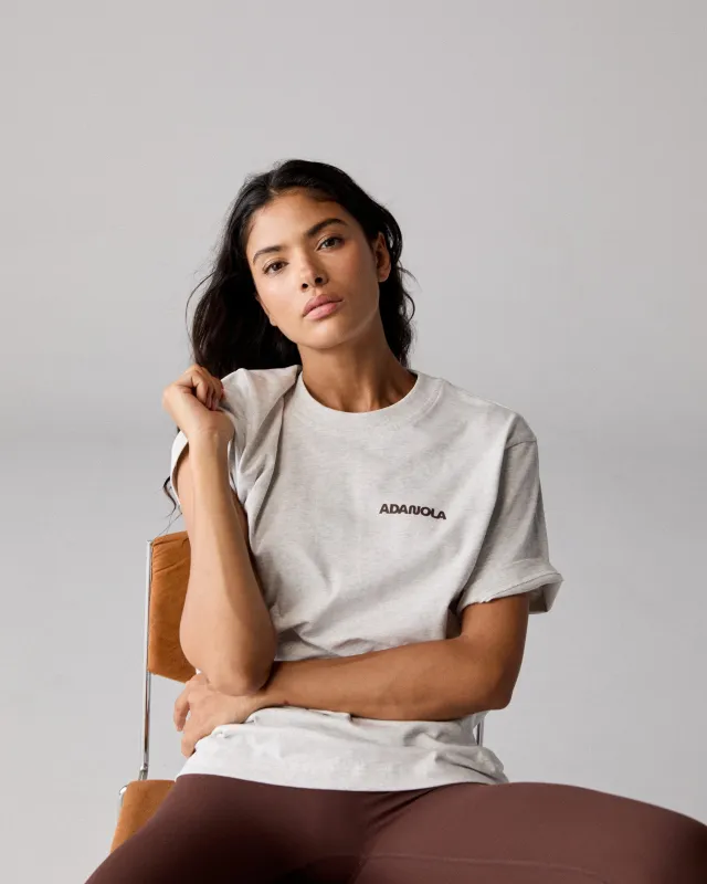 Movement Short Sleeve Oversized T-shirt - Light Grey Melange sold by Adanola