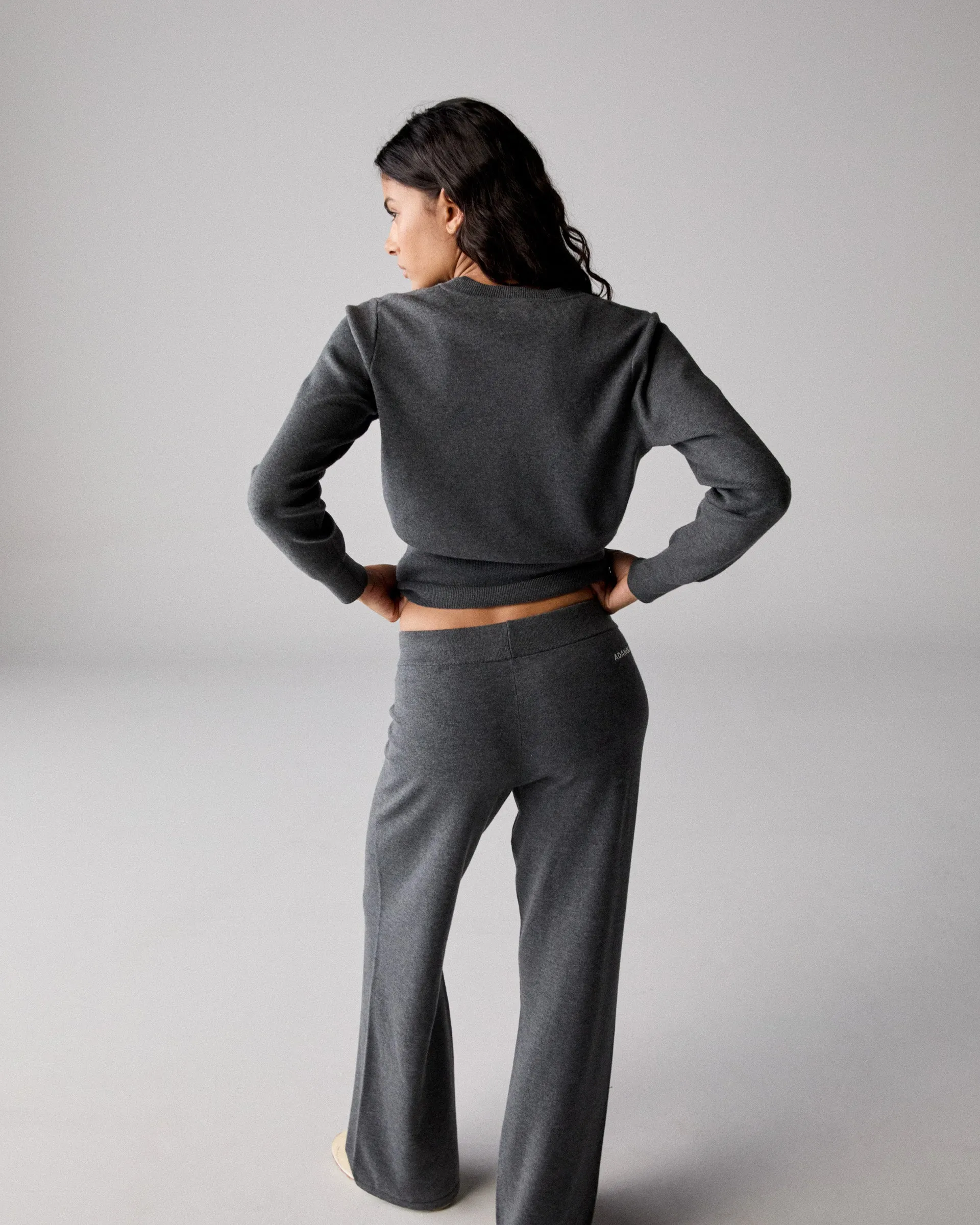 Knit Twinset Button Up Top - Dark Grey sold by Adanola product image thumbnail 4