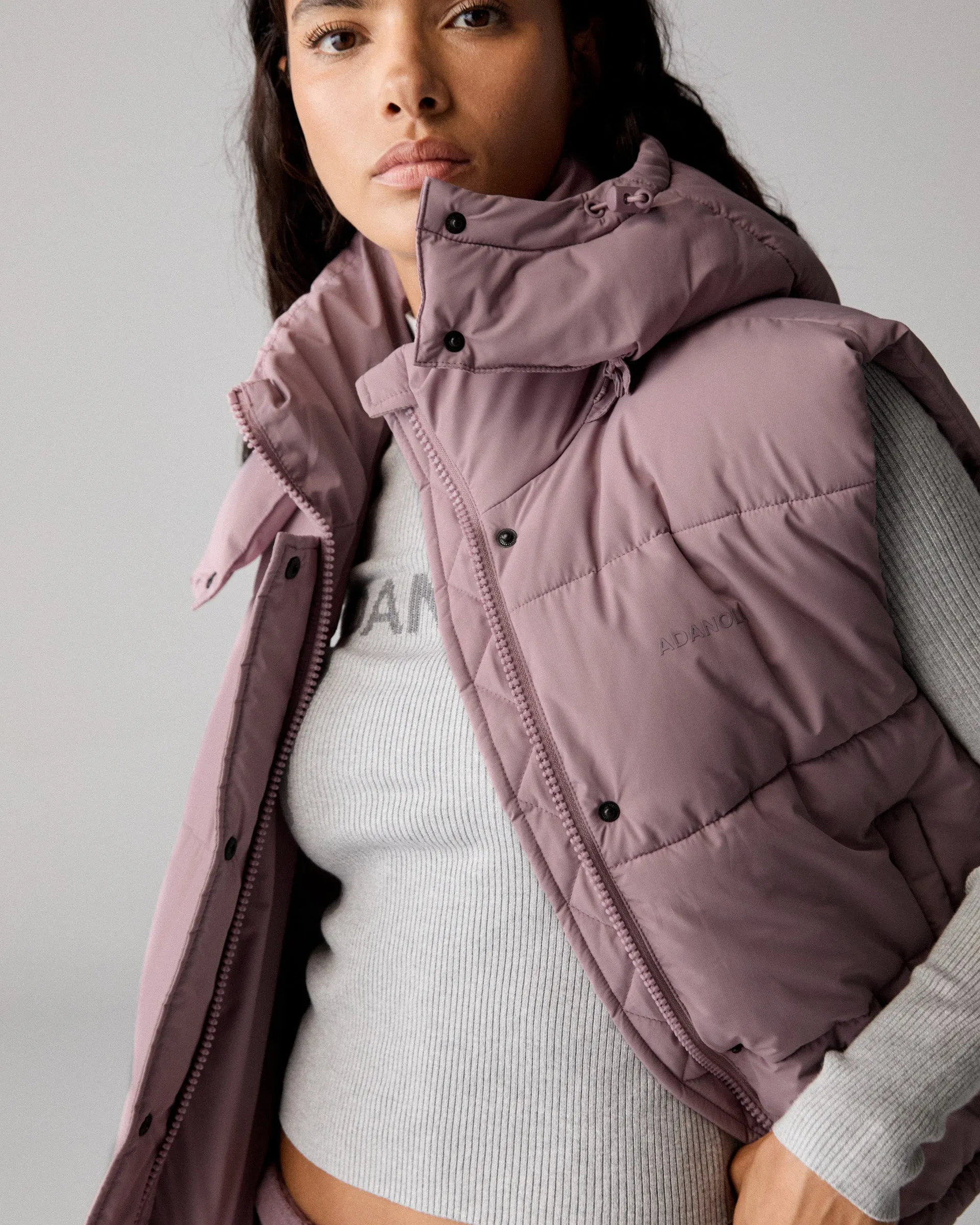 Hooded Puffer Gilet - Dusk Purple sold by Adanola product image thumbnail 4