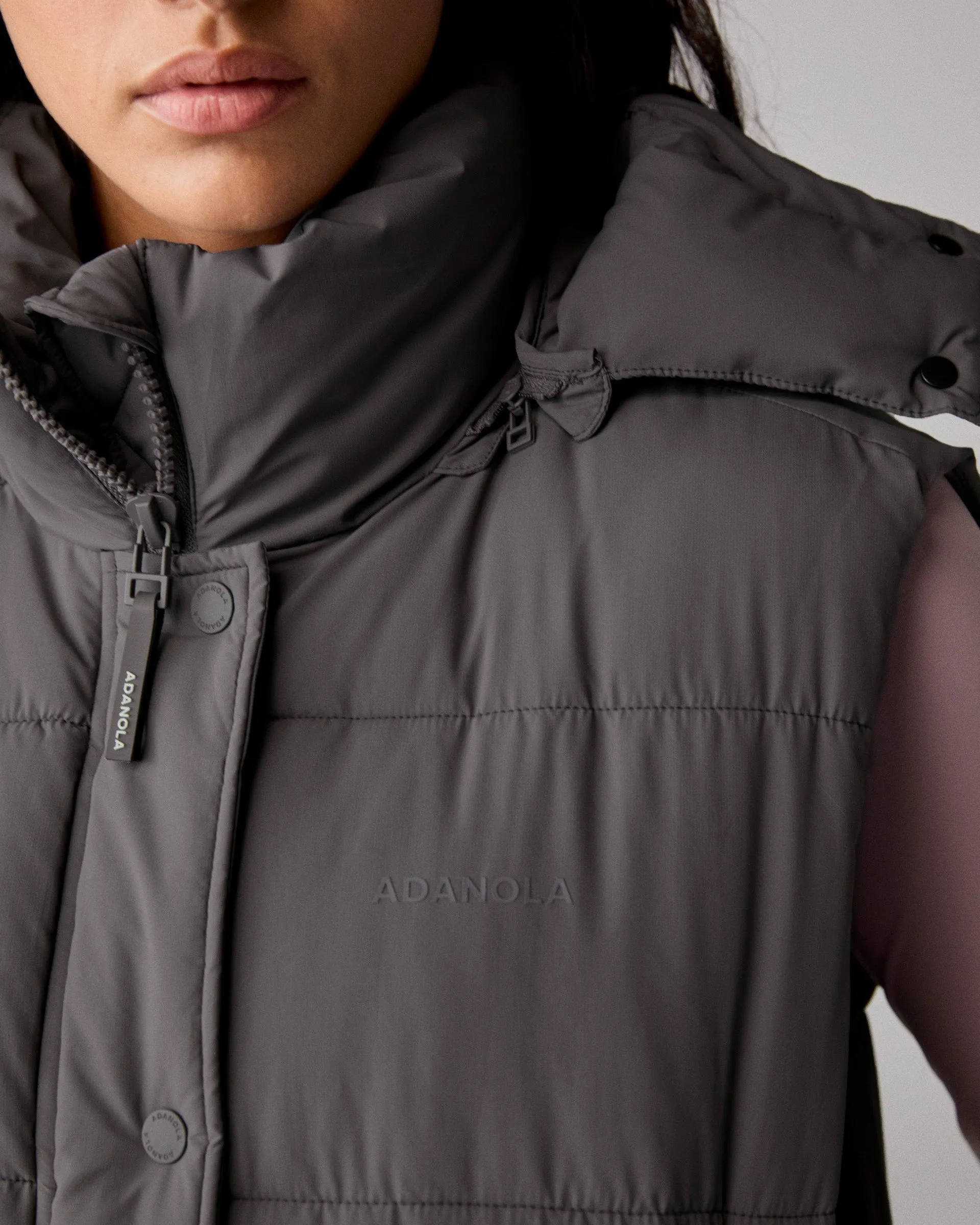 Hooded Puffer Gilet - Slate Grey sold by Adanola product image thumbnail 2