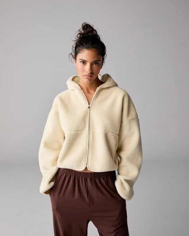 Hooded Borg Bomber Jacket - Marshmallow White sold by Adanola