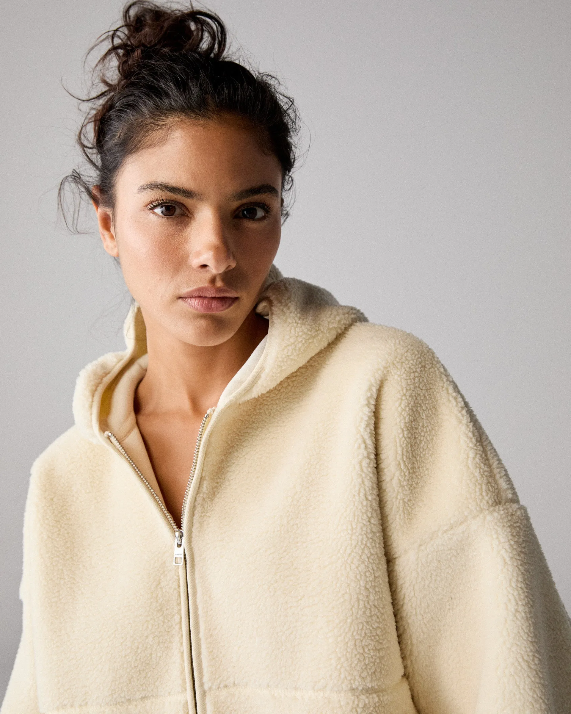 Hooded Borg Bomber Jacket - Marshmallow White sold by Adanola product image thumbnail 3