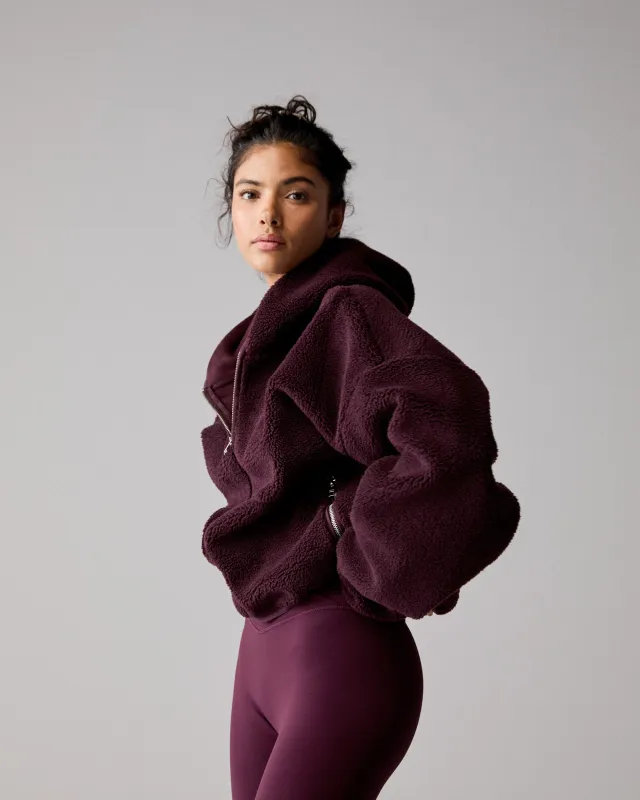 Hooded Borg Bomber Jacket - Dark Cherry sold by Adanola