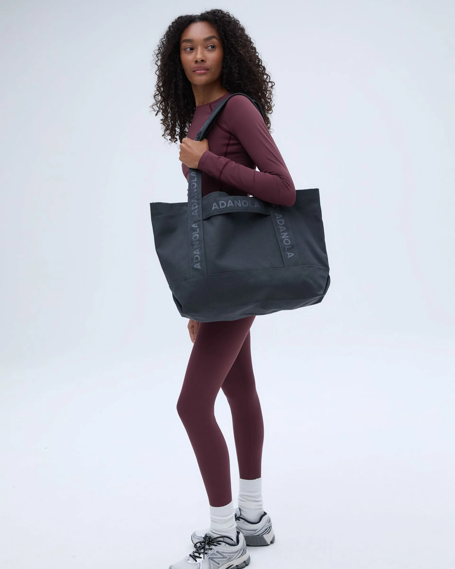 Branded Strap Tote Bag - Graphite Grey sold by Adanola