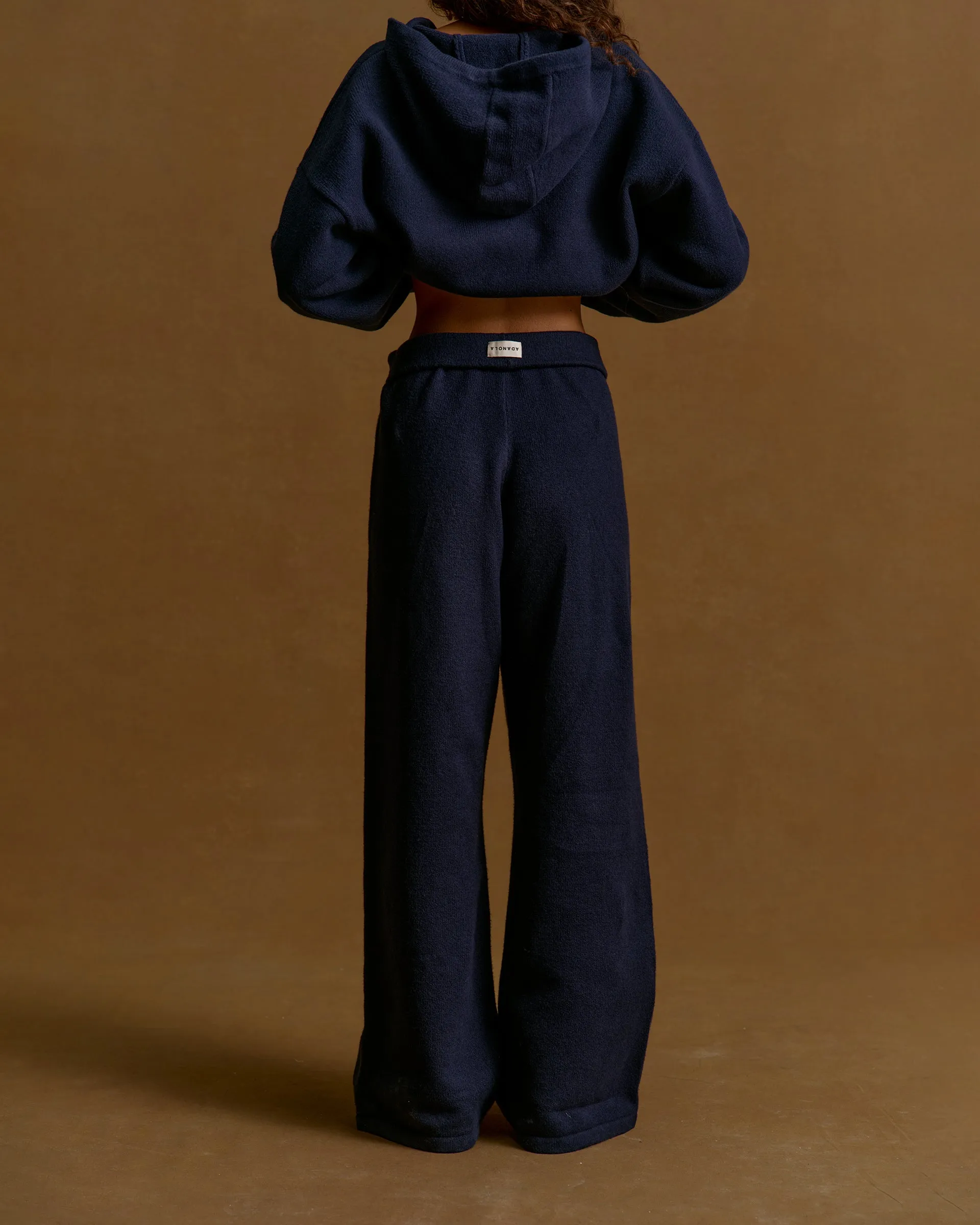 Varsity Knit Straight Leg Sweatpants - Navy Blue/Marshmallow White sold by Adanola product image thumbnail 4