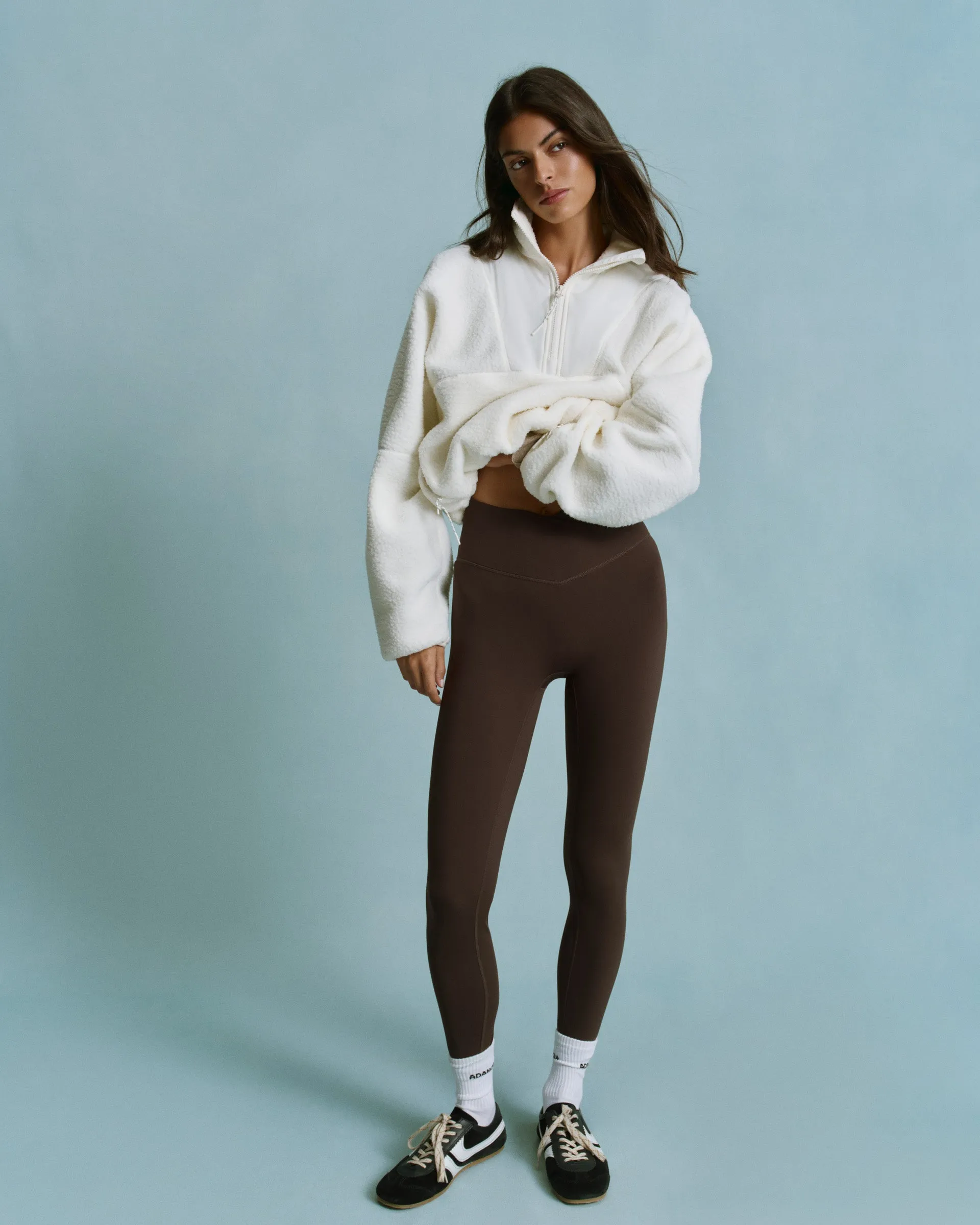 Seam Detail Quarter Zip Polar Fleece - Marshmallow White sold by Adanola product image thumbnail 4