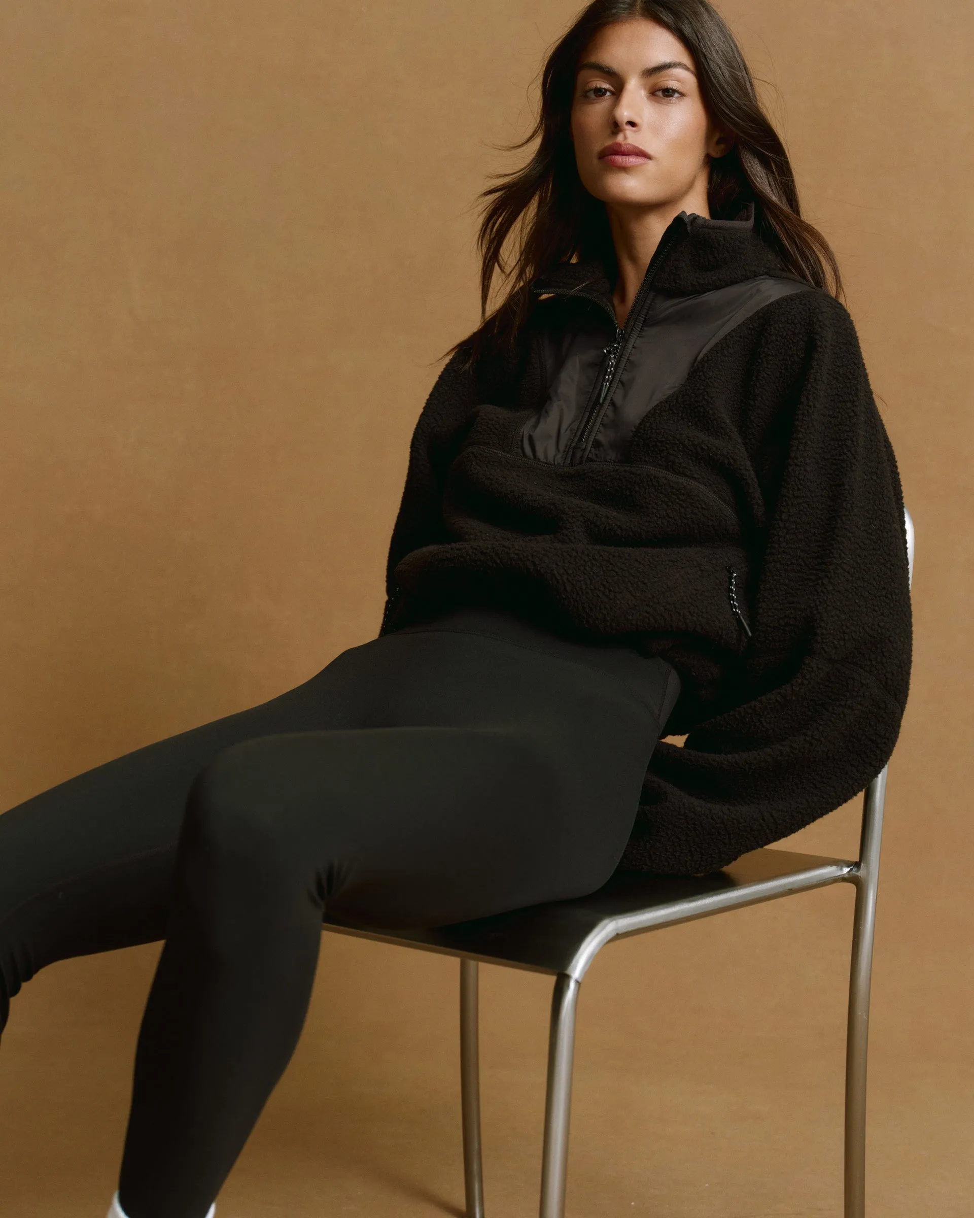 Seam Detail Quarter Zip Polar Fleece - Black sold by Adanola product image thumbnail 3