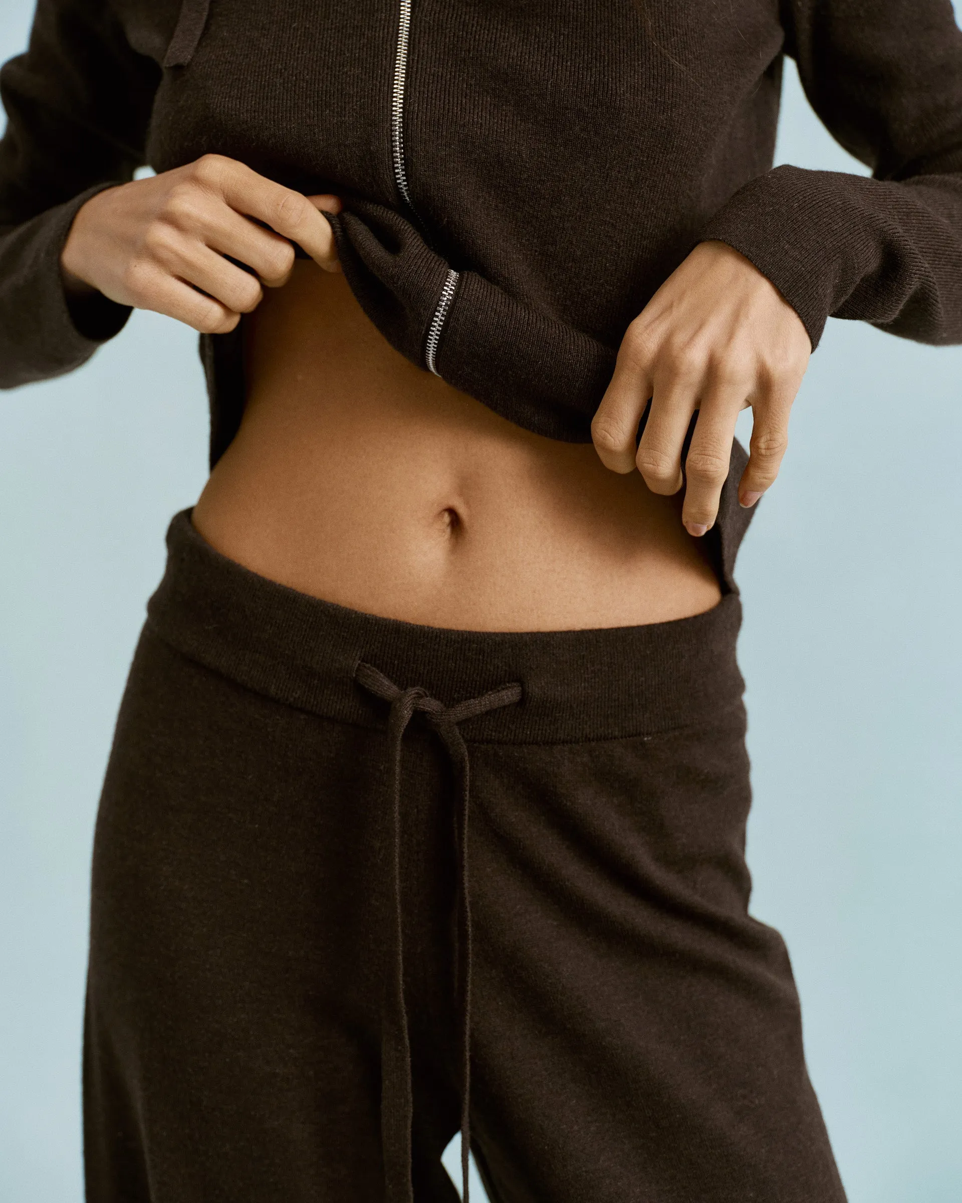 Knit Straight Leg Trousers - Coffee Bean sold by Adanola product image thumbnail 3