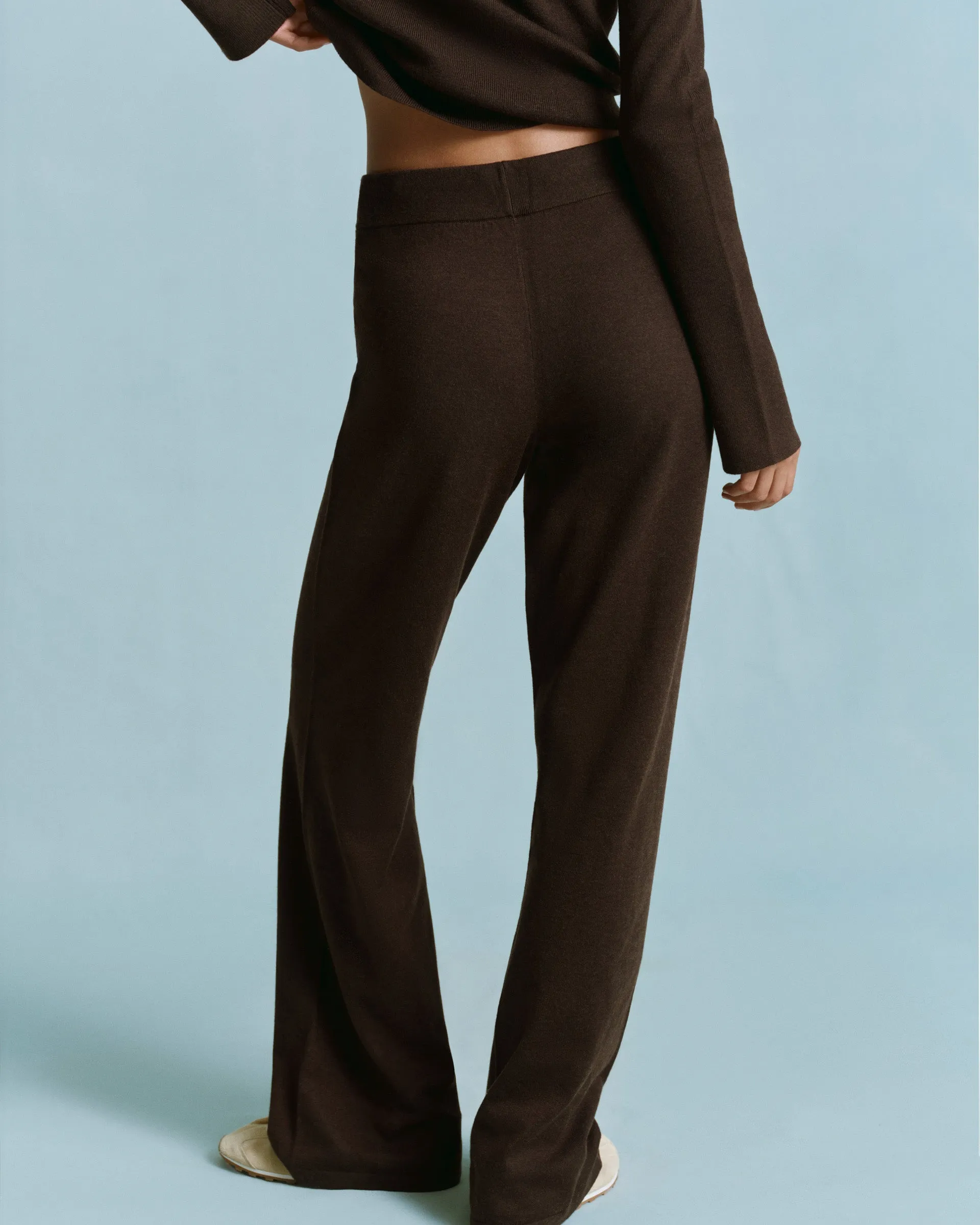 Knit Straight Leg Trousers - Coffee Bean sold by Adanola product image thumbnail 2