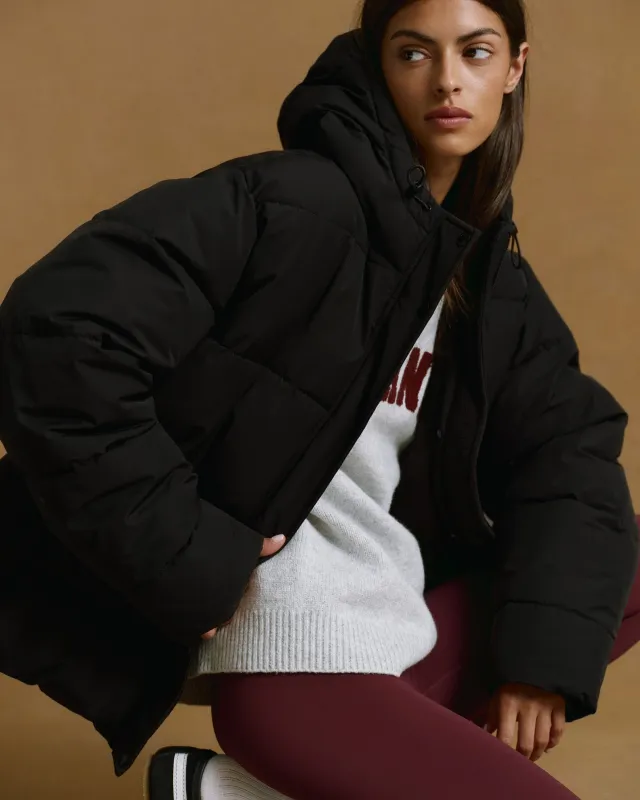 Hooded Puffer Jacket - Black sold by Adanola