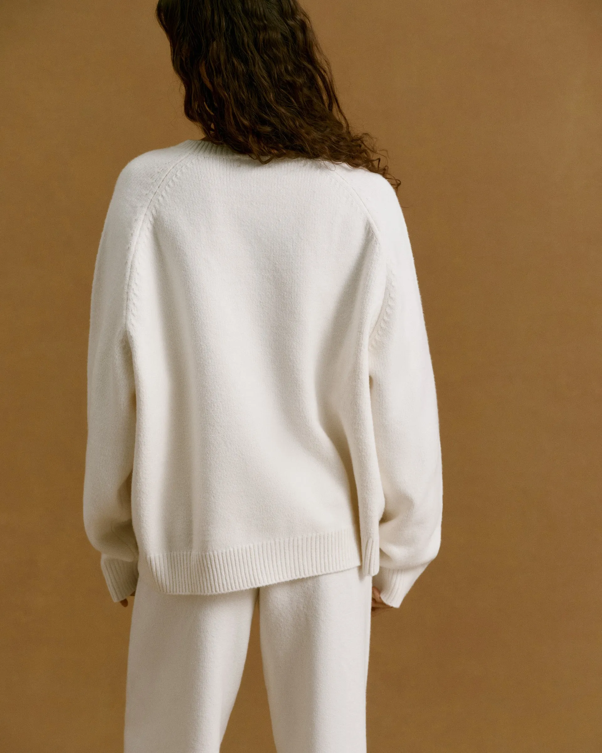 Chest Varsity Oversized Sweatshirt - Cream/Coffee Bean sold by Adanola product image thumbnail 2