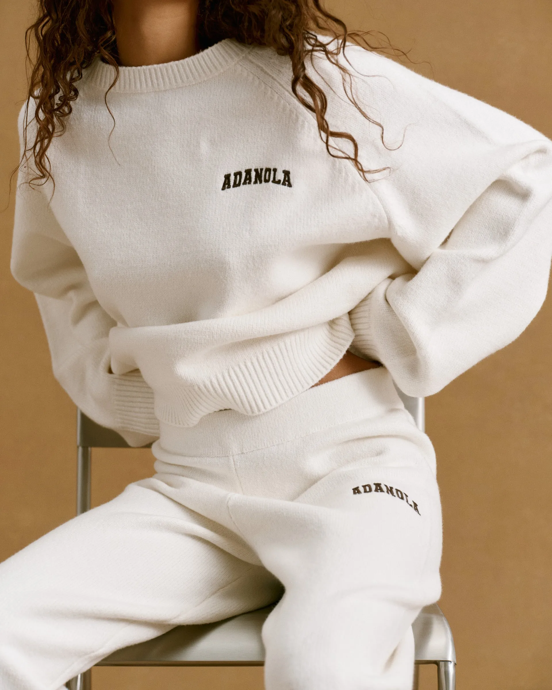 Chest Varsity Oversized Sweatshirt - Cream/Coffee Bean sold by Adanola product image thumbnail 4