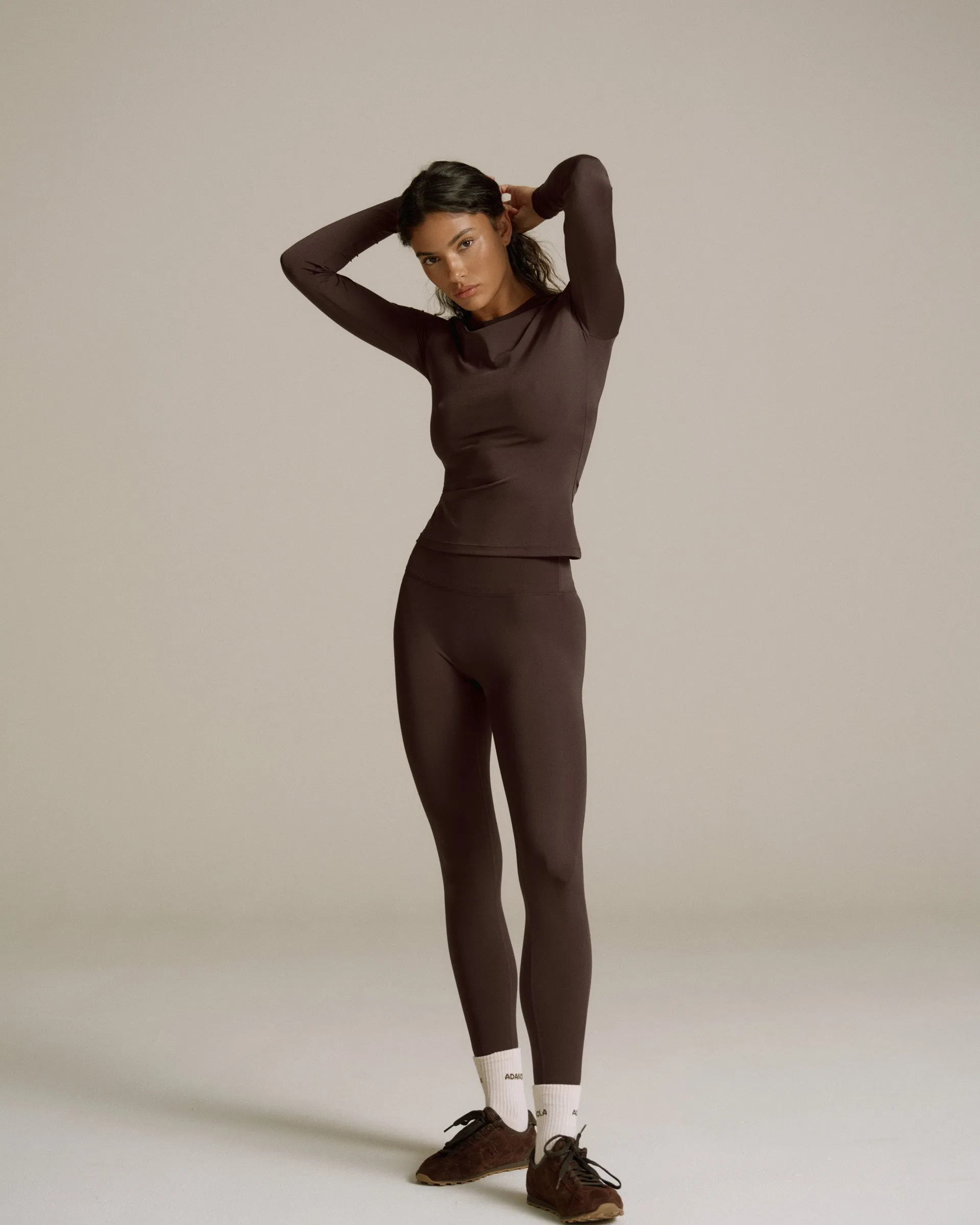 Ultimate Long Sleeve Seam Detail Top - Chocolate Brown sold by Adanola product image thumbnail 3