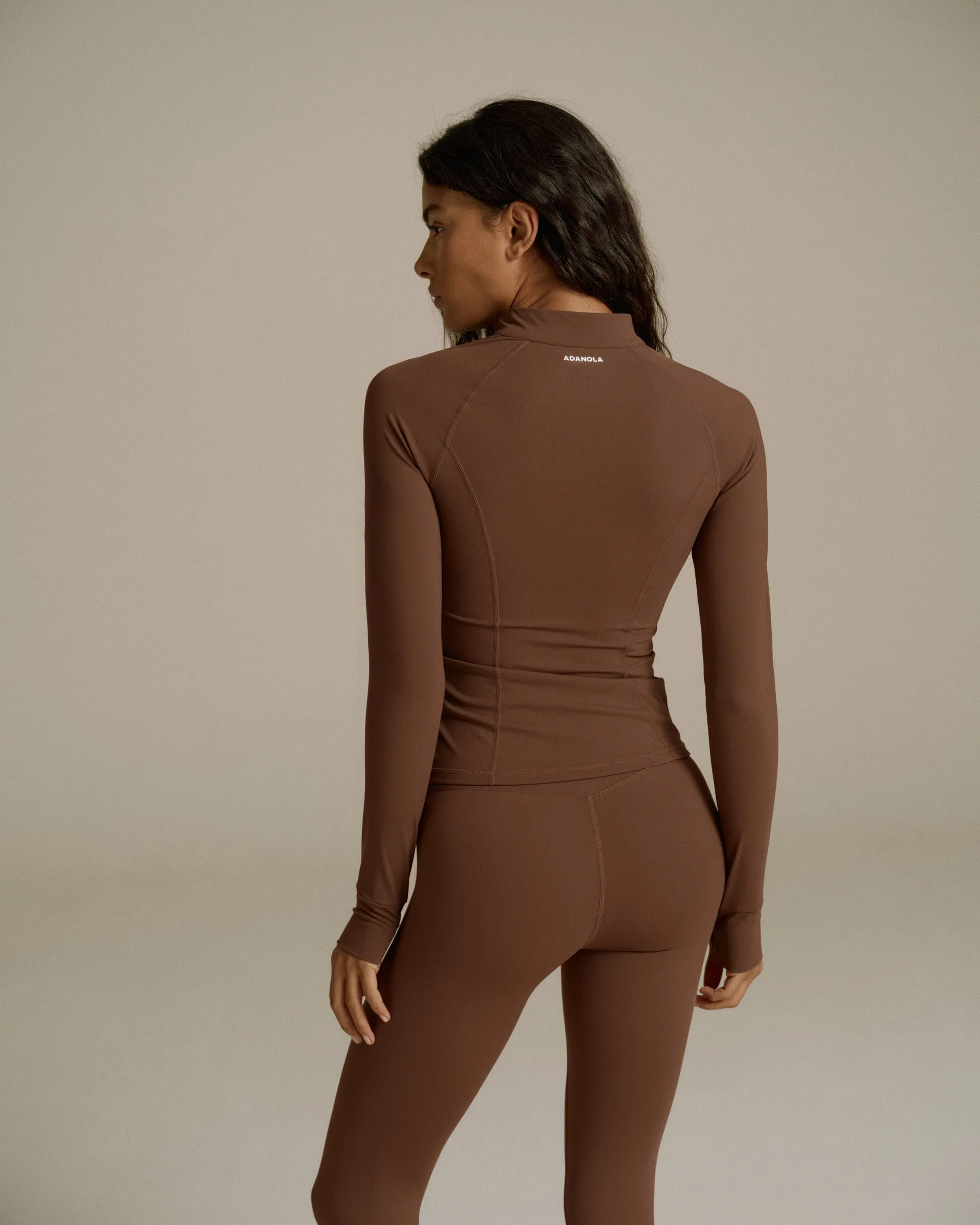 Ultimate Long Sleeve Zip Up Top - Mocha Brown sold by Adanola product image thumbnail 2