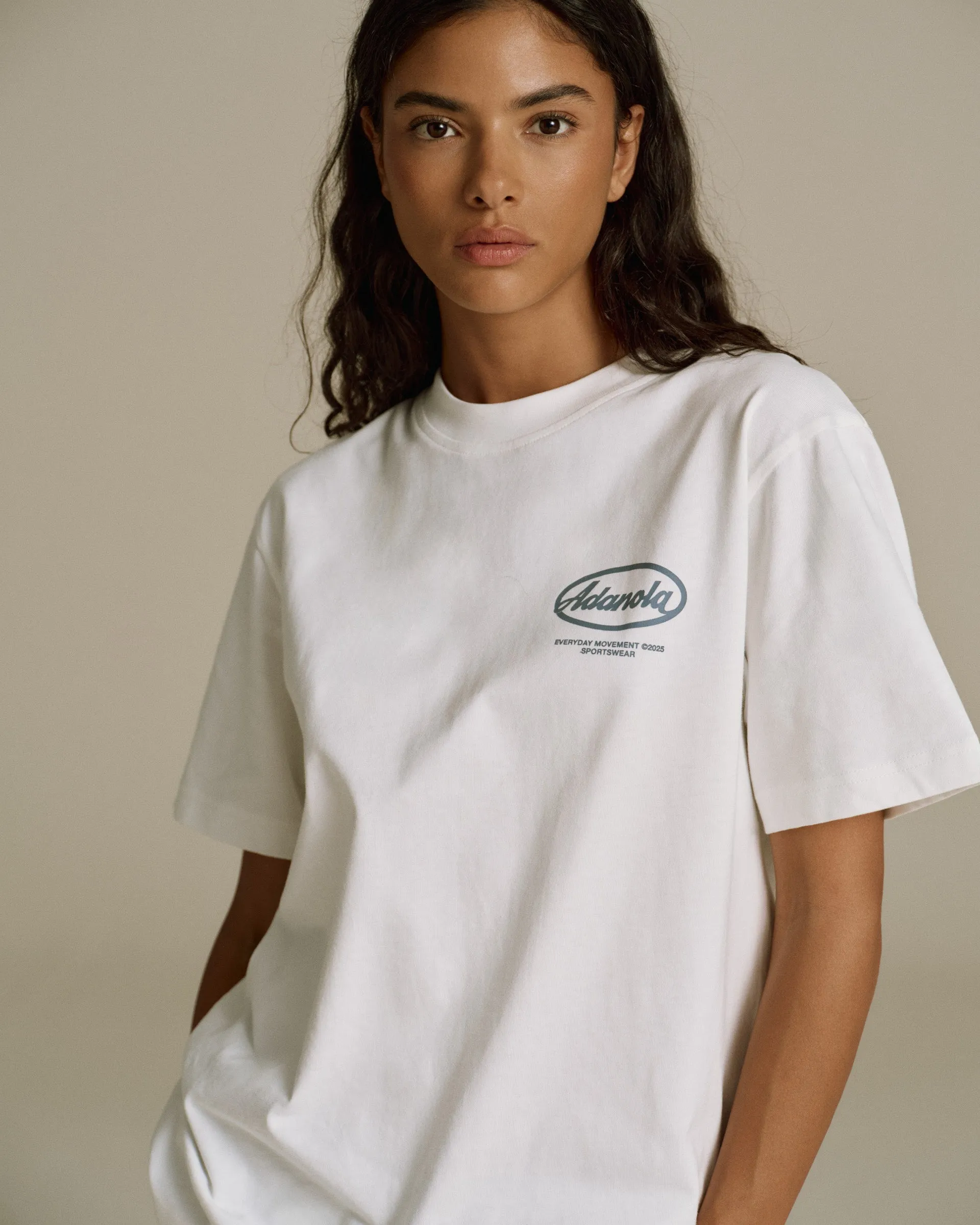 Signature Short Sleeve Oversized T-shirt - White sold by Adanola