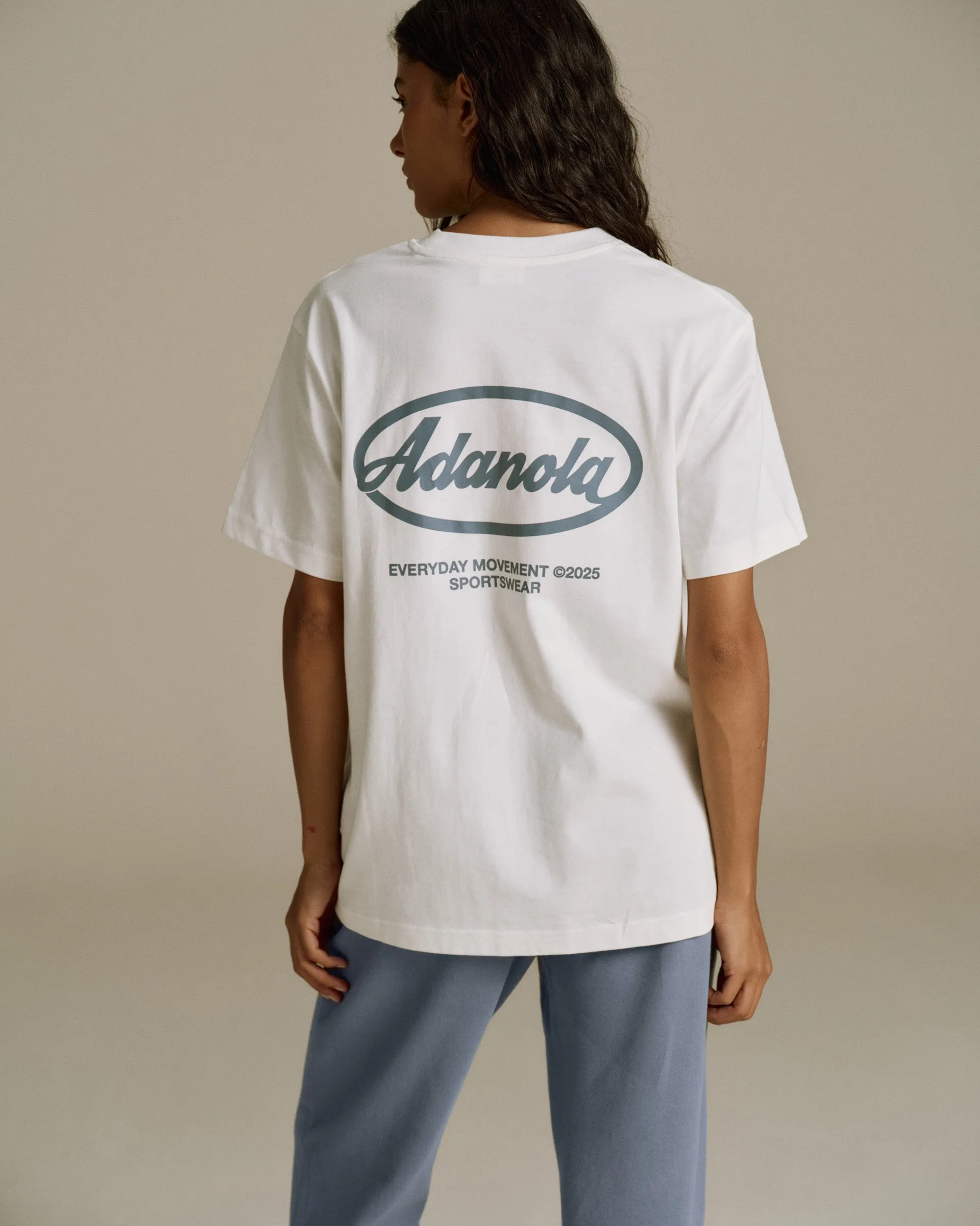Signature Short Sleeve Oversized T-shirt - White sold by Adanola product image thumbnail 2