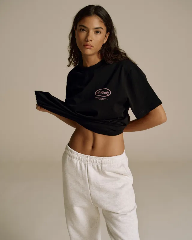 Signature Short Sleeve Oversized T-shirt - Black sold by Adanola