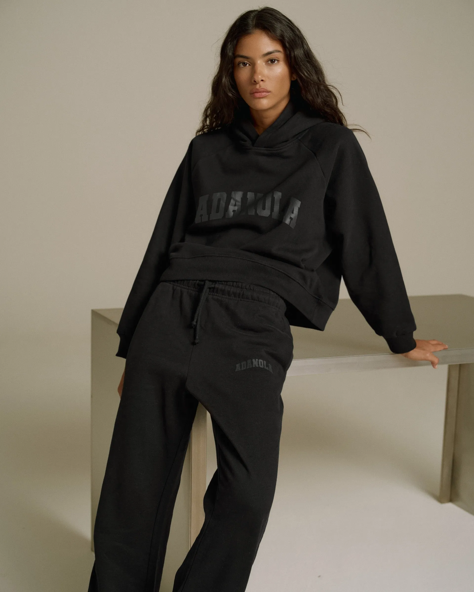 Varsity Loose Fit Hoodie - Black sold by Adanola product image thumbnail 4