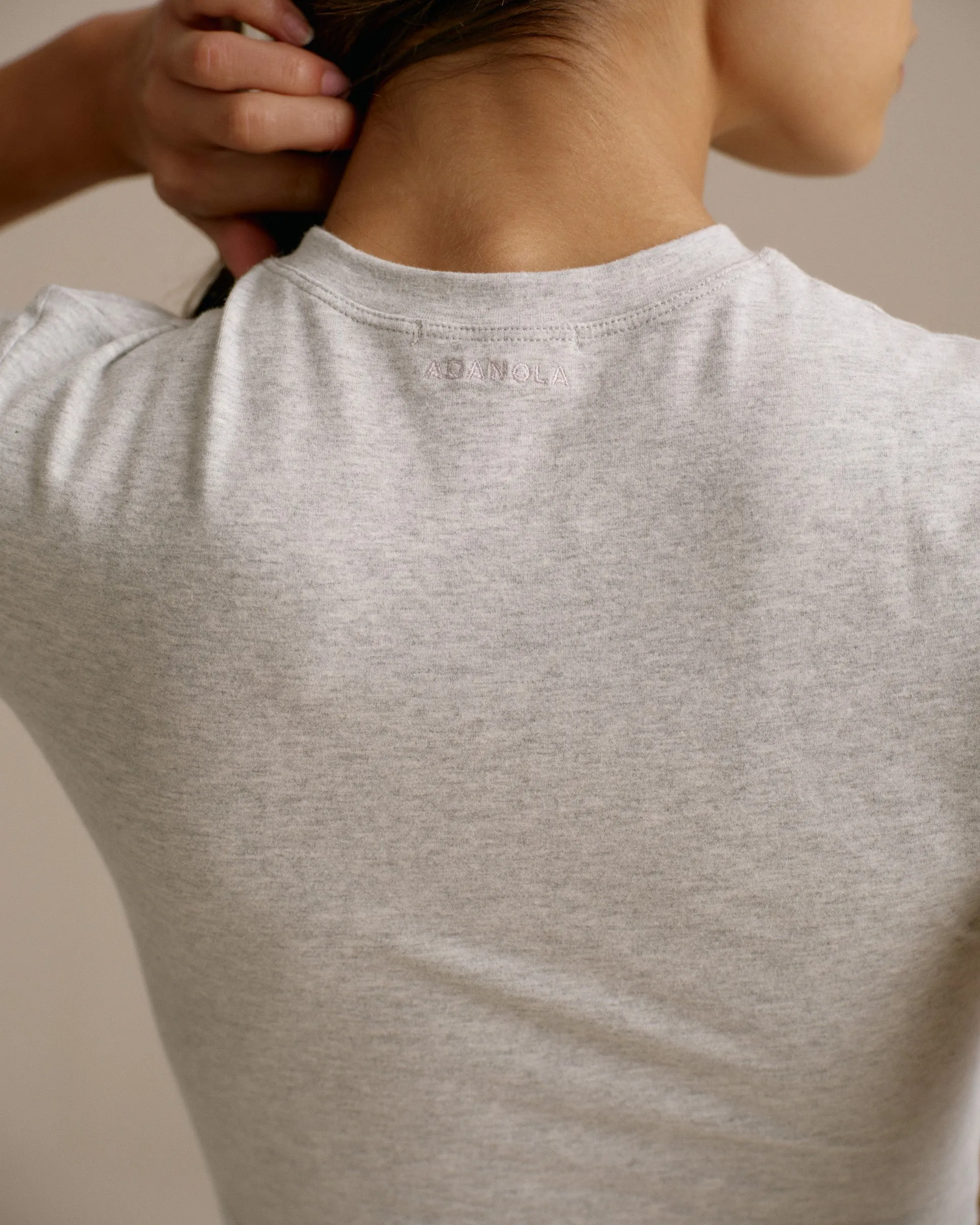 Cotton Short Sleeve Top - Grey Melange sold by Adanola product image thumbnail 3