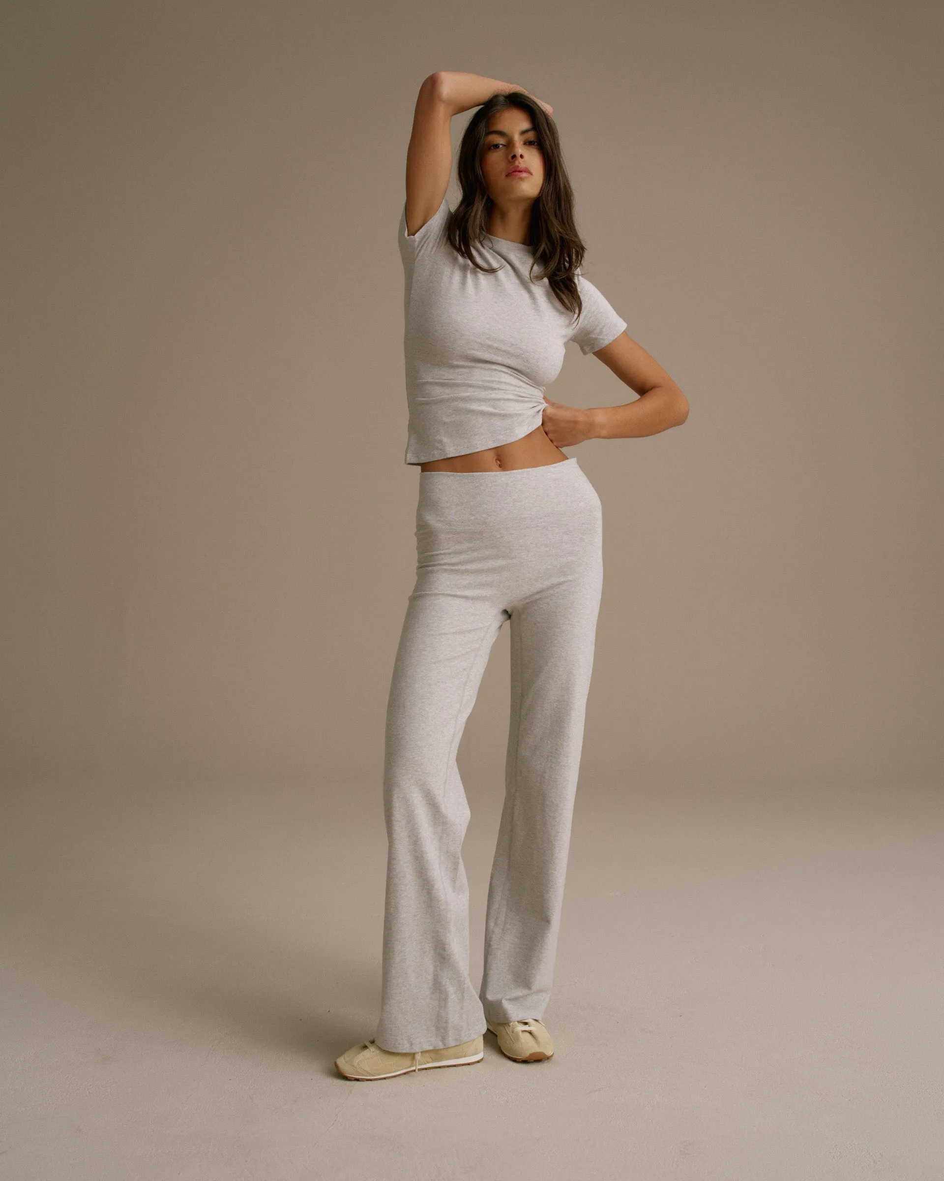 Cotton Short Sleeve Top - Grey Melange sold by Adanola product image thumbnail 5