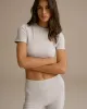 Cotton Short Sleeve Top - Grey Melange sold by Adanola