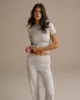 Cotton Short Sleeve Top - Grey Melange sold by Adanola