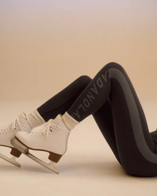 Seamless Jacquard Leggings - Coffee Bean sold by Adanola