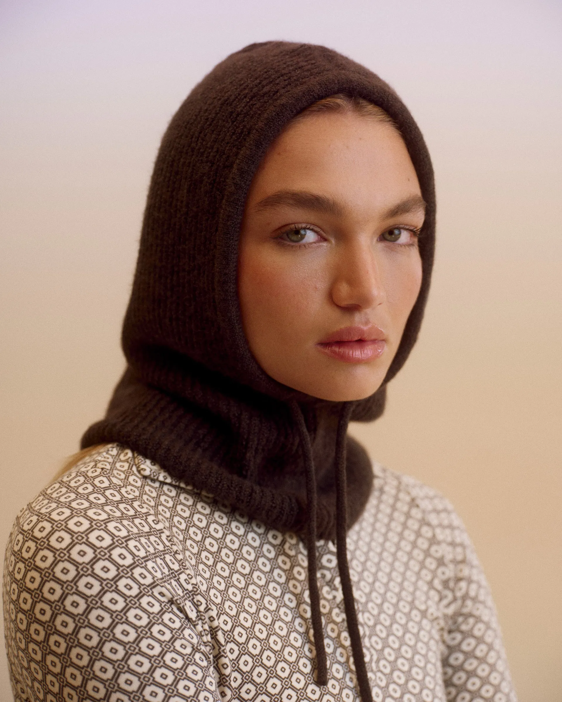 Knitted Balaclava - Coffee Bean sold by Adanola