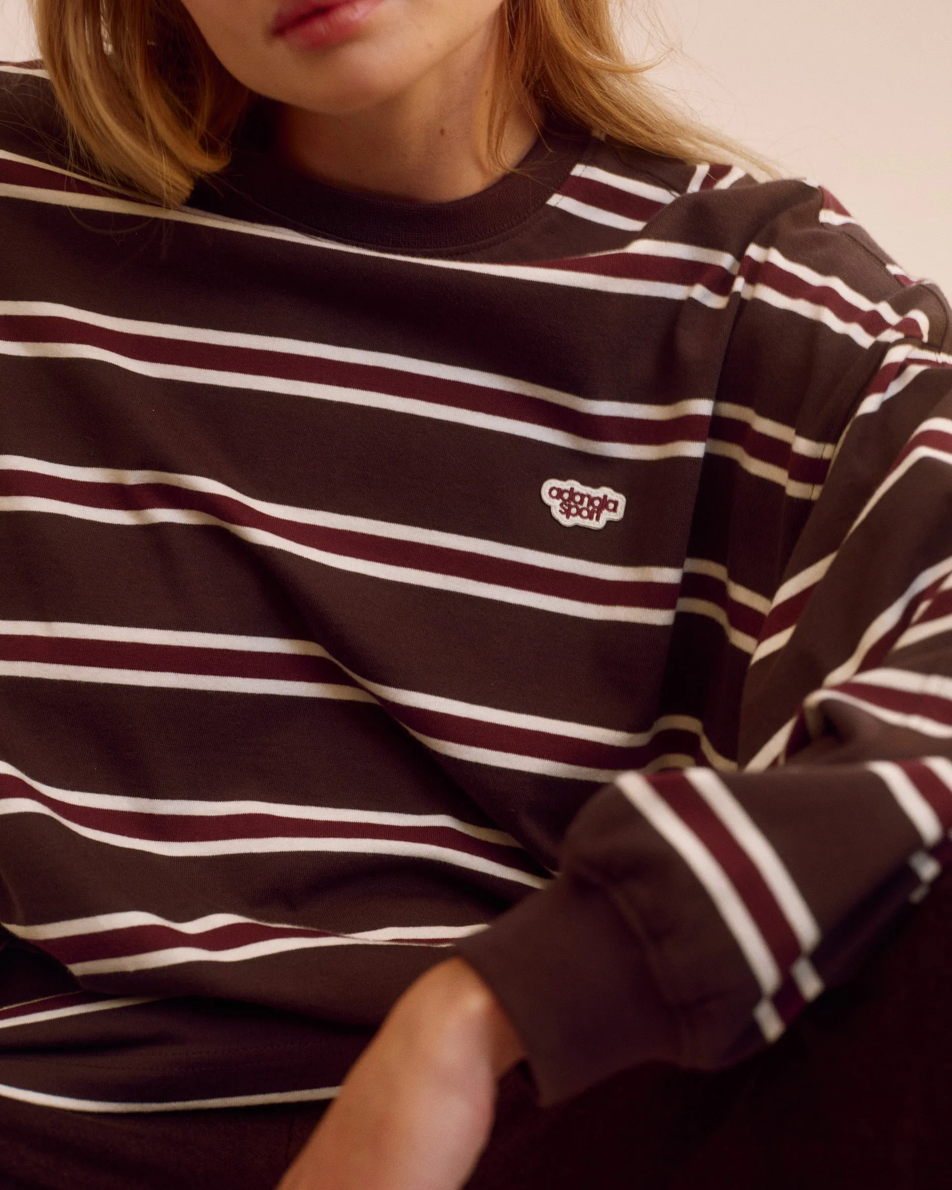 Stripe Long Sleeve T-shirt - Coffee Bean Stripe sold by Adanola product image thumbnail 3