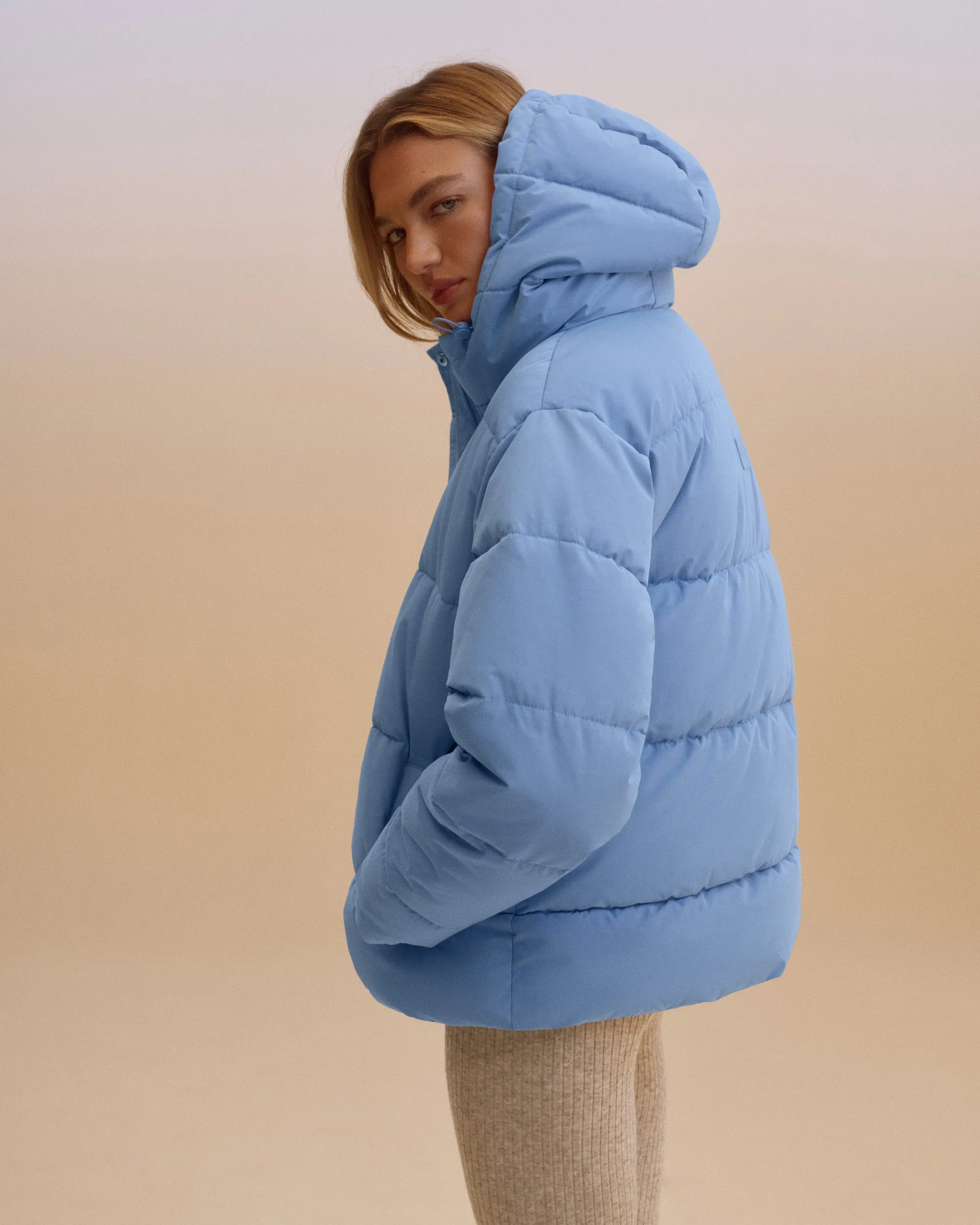 Hooded Puffer Jacket - Ice Blue sold by Adanola product image thumbnail 4