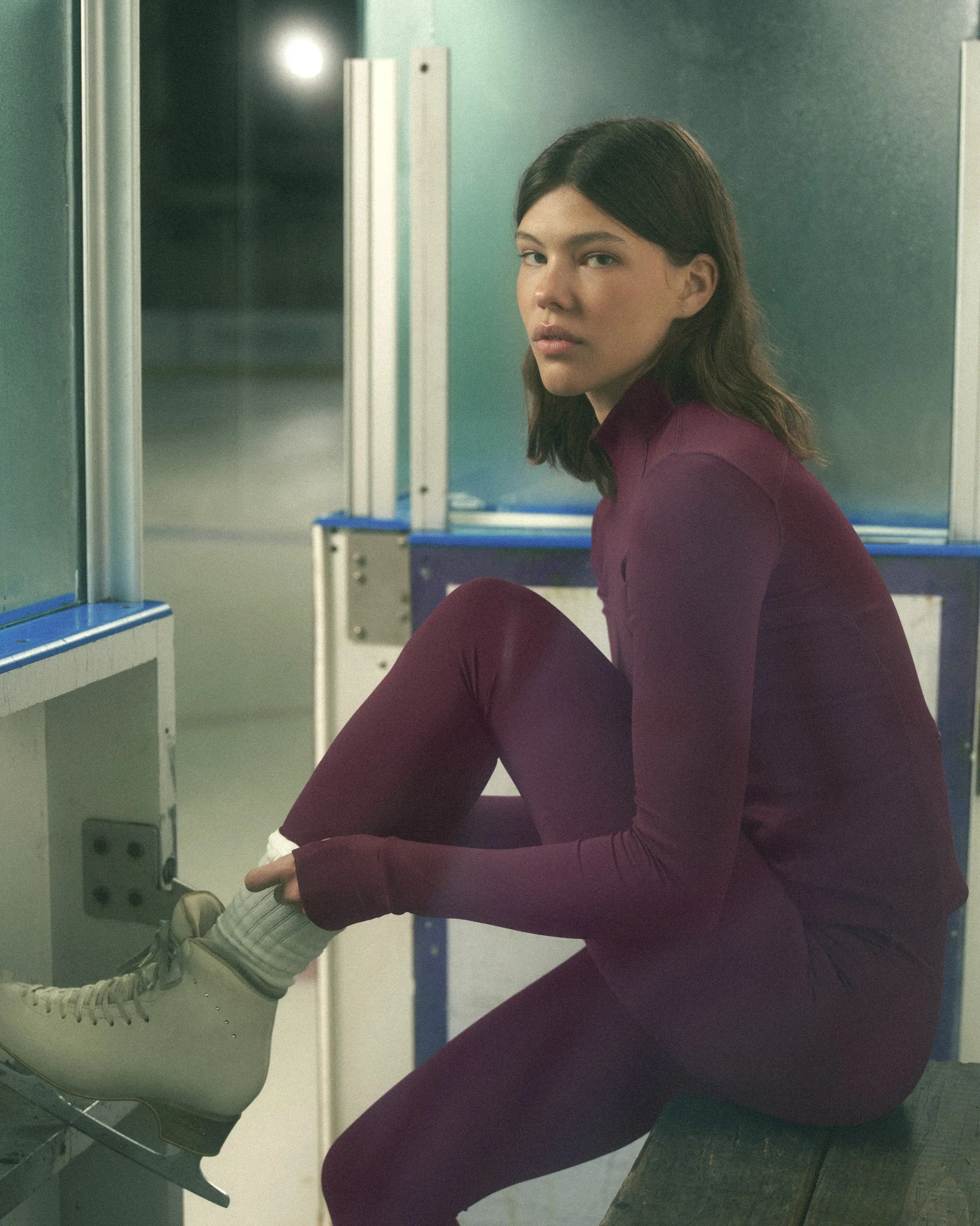 Zip Up Mid Layer Jacket - Dark Cherry sold by Adanola