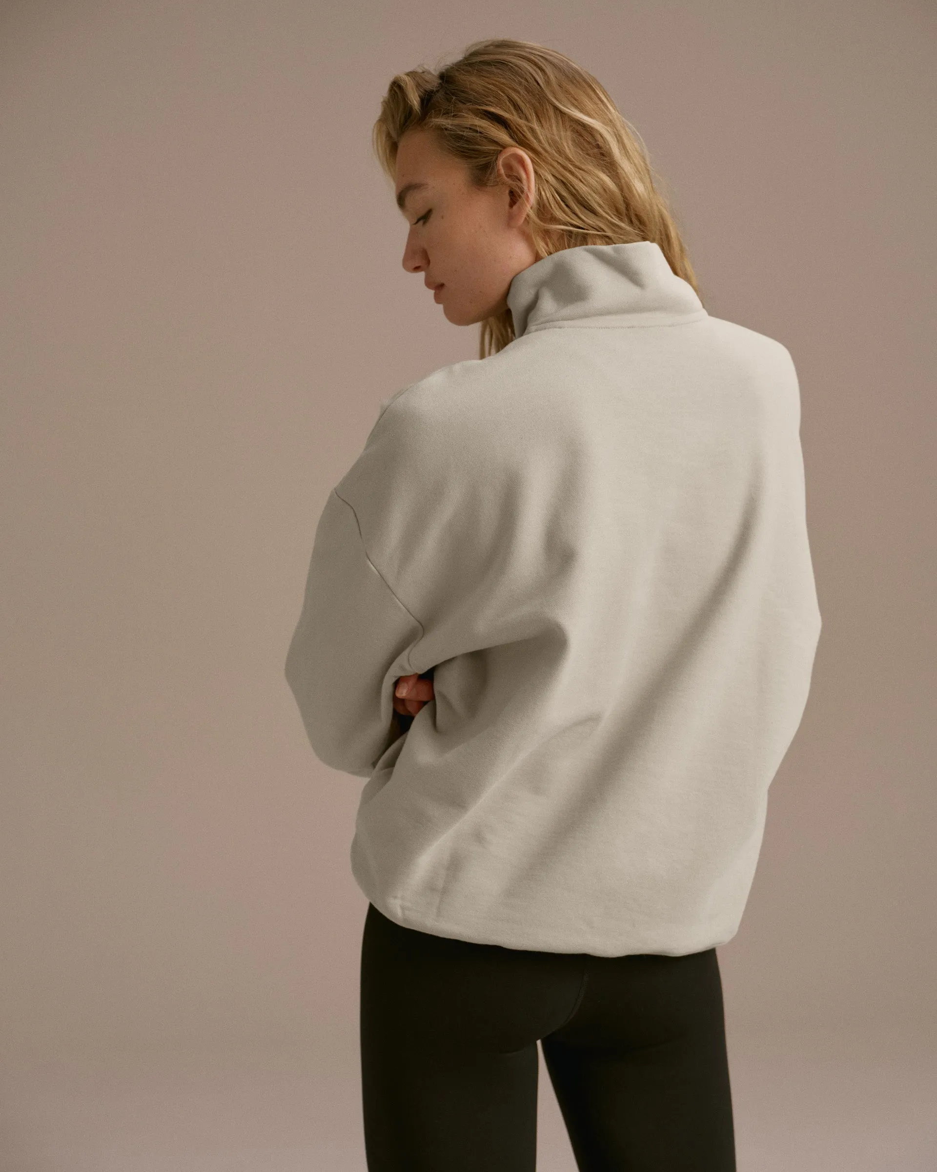 AS Bold Oversized Funnel Neck Zip Sweatshirt - Stone/Black sold by Adanola product image thumbnail 2