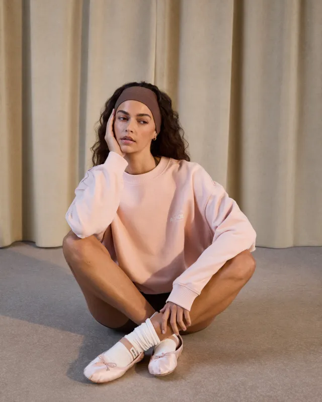 Classics Oversized Sweatshirt - Blush Pink/Marshmallow White sold by Adanola