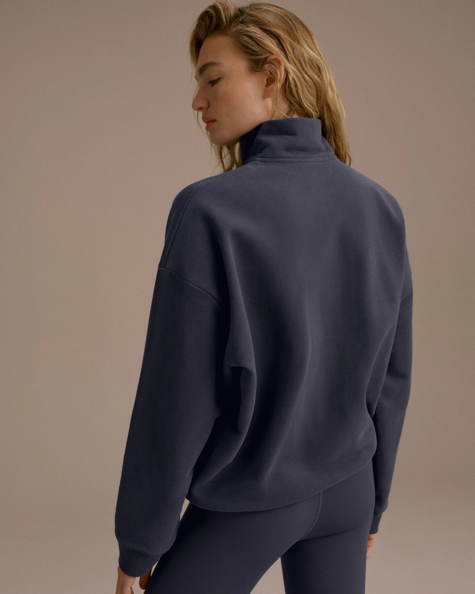AS Bold Oversized Full Zip Funnel Neck Sweatshirt - Midnight Blue/Marshmallow White sold by Adanola product image thumbnail 2