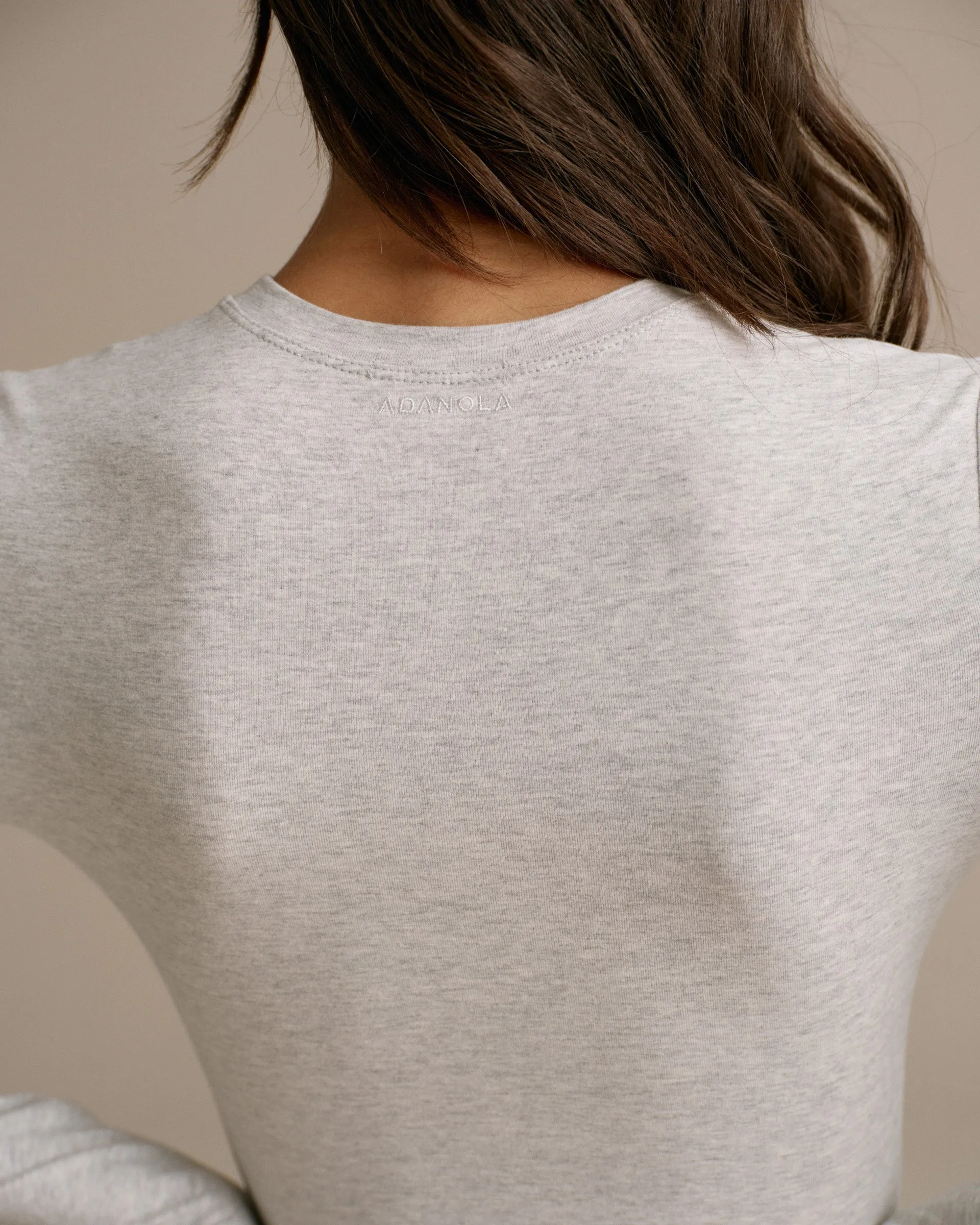 Cotton Long Sleeve Top - Grey Melange sold by Adanola product image thumbnail 5