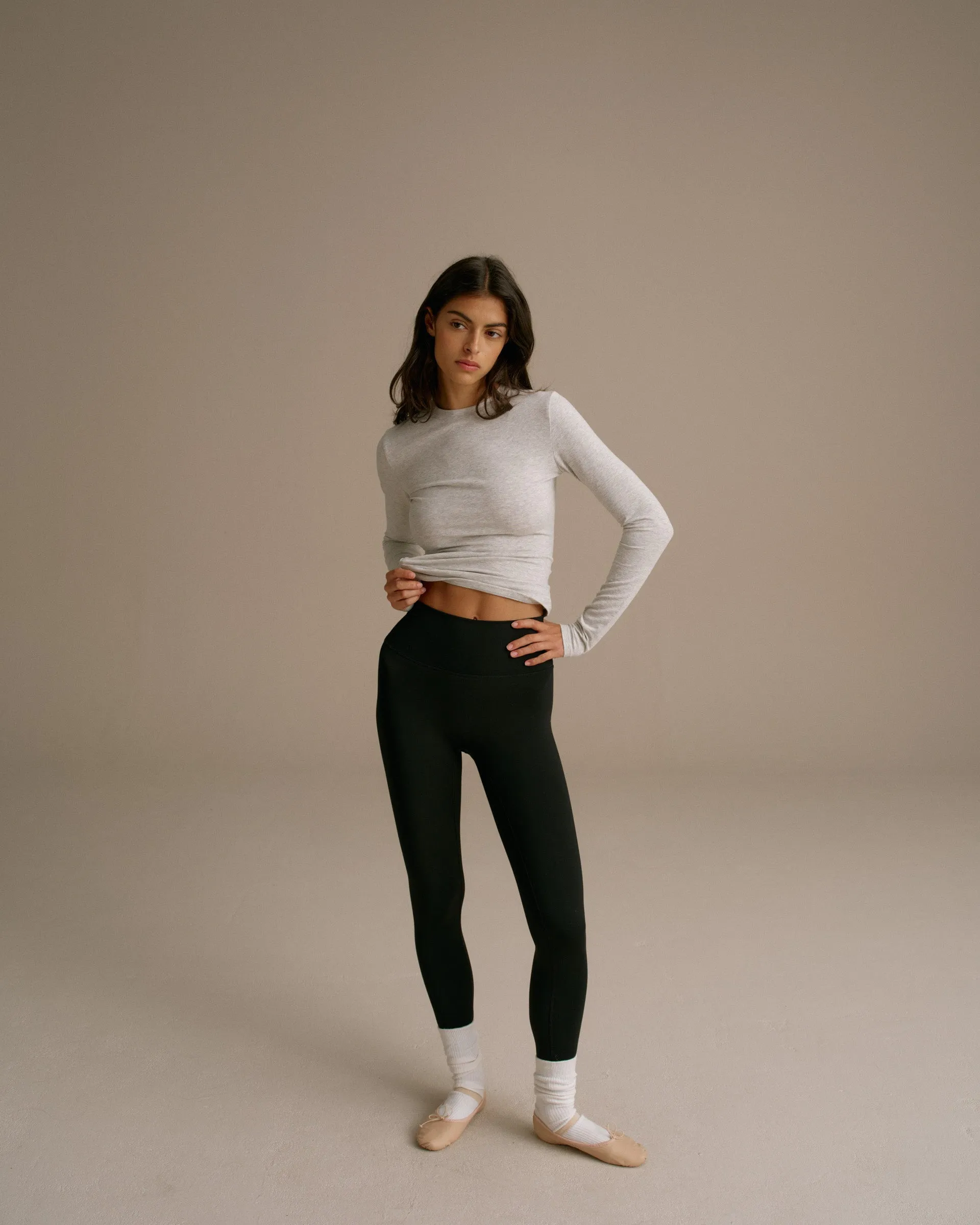 Cotton Long Sleeve Top - Grey Melange sold by Adanola product image thumbnail 4