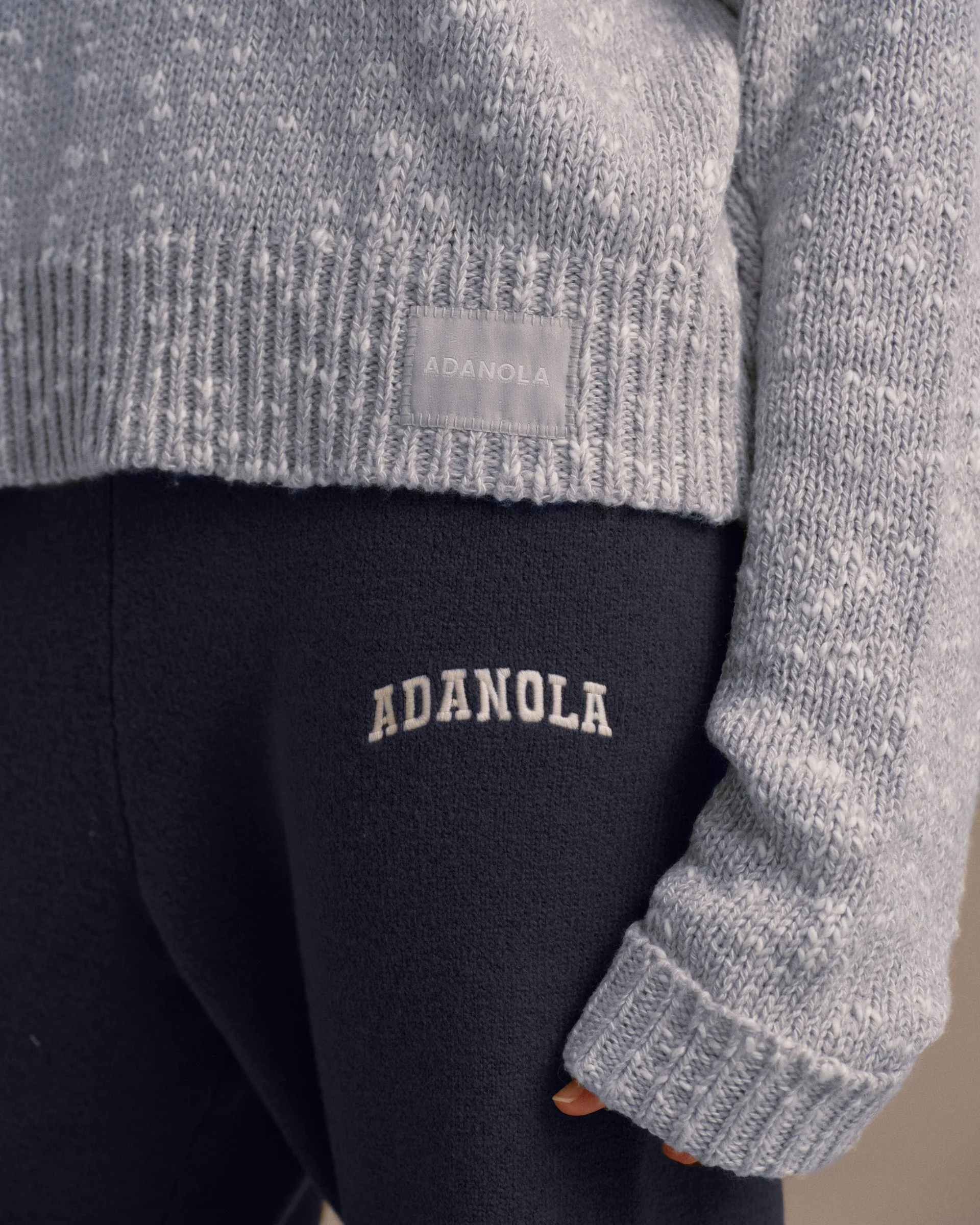 Textured Knit Oversized Sweatshirt - Blue sold by Adanola product image thumbnail 3
