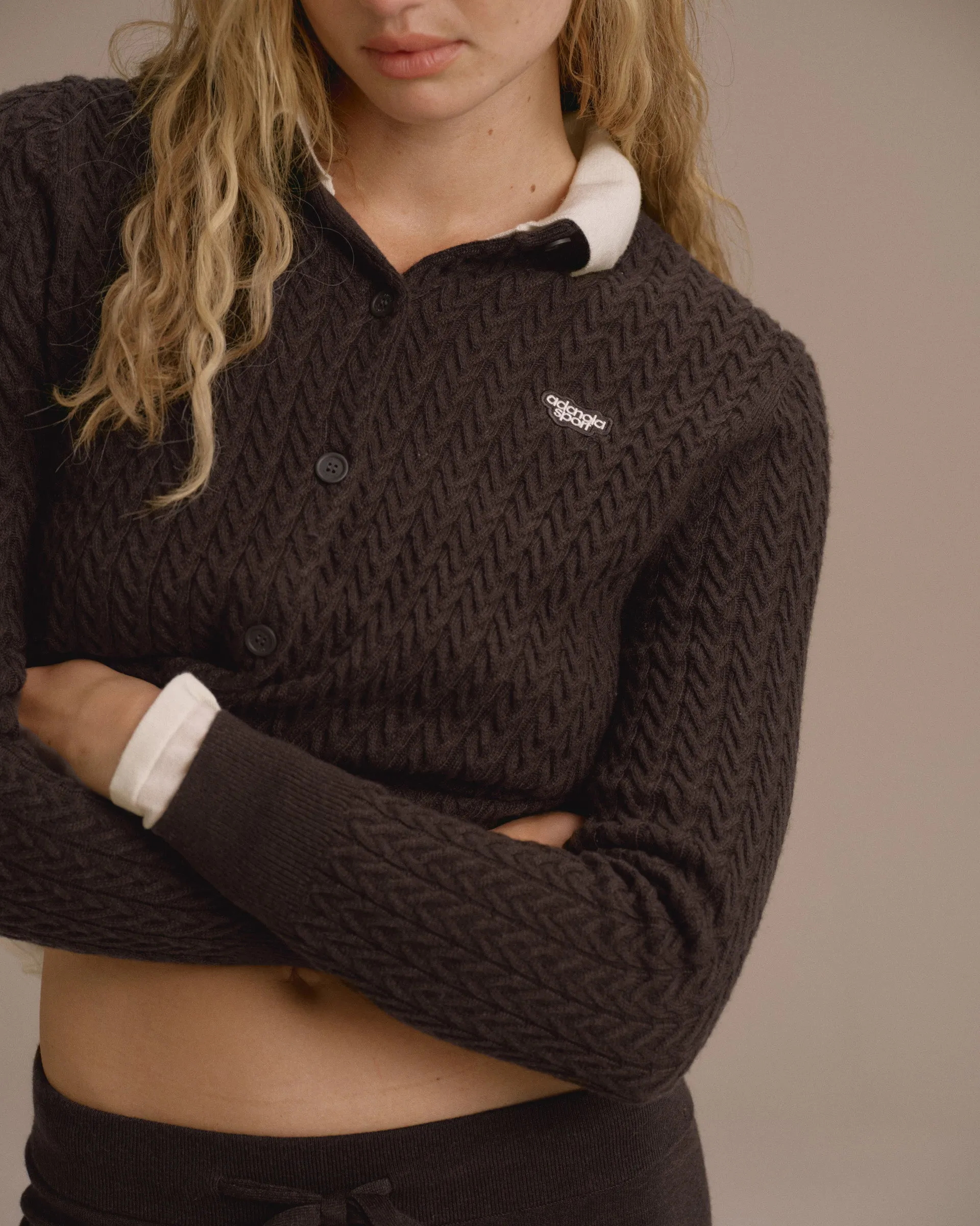 Cable Knit Cardigan - Coffee Bean sold by Adanola product image thumbnail 2