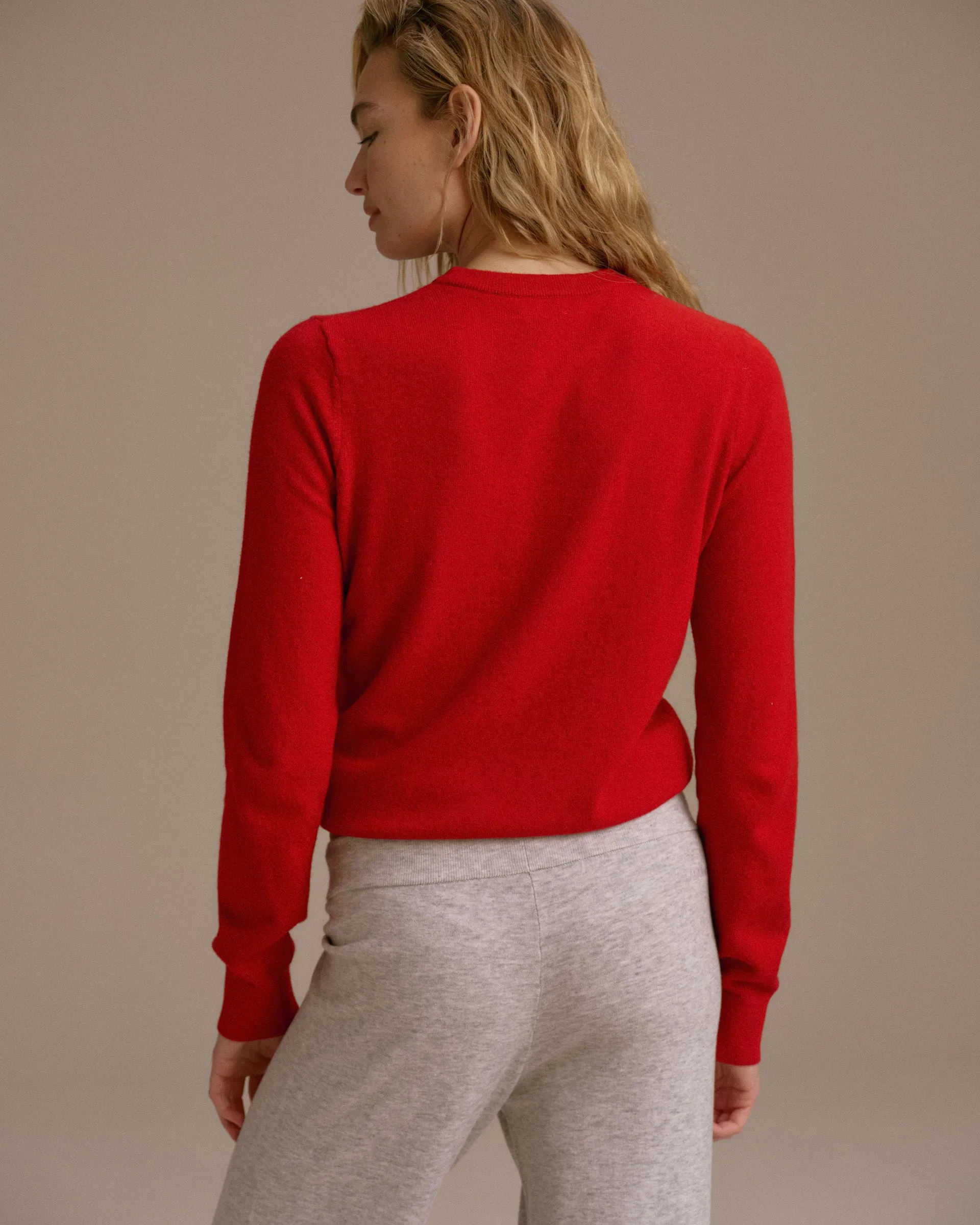 Knit Classic Crewneck Sweatshirt - Classic Red sold by Adanola product image thumbnail 3