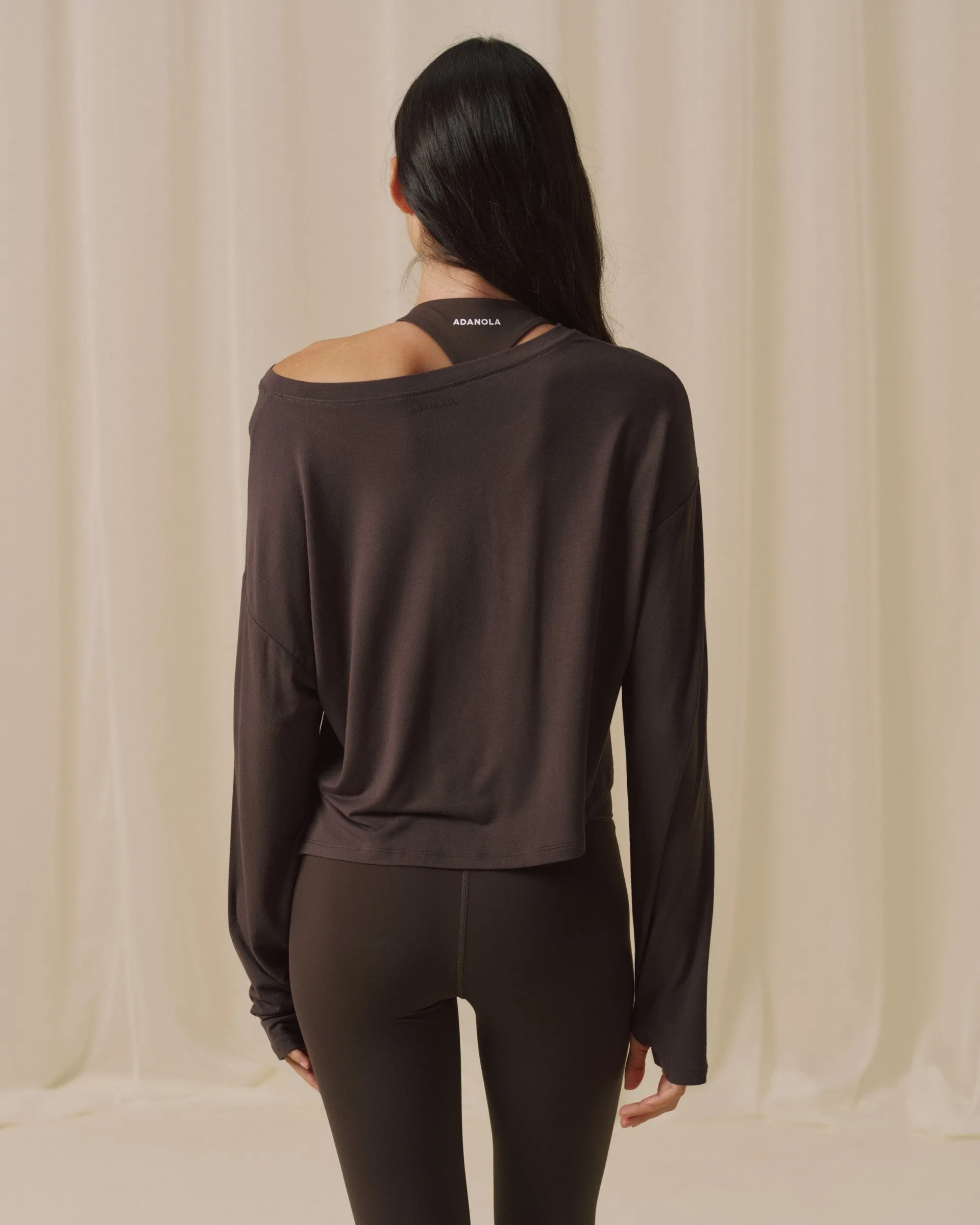 Long Sleeve Modal Yoga Top - Coffee Bean sold by Adanola product image thumbnail 2