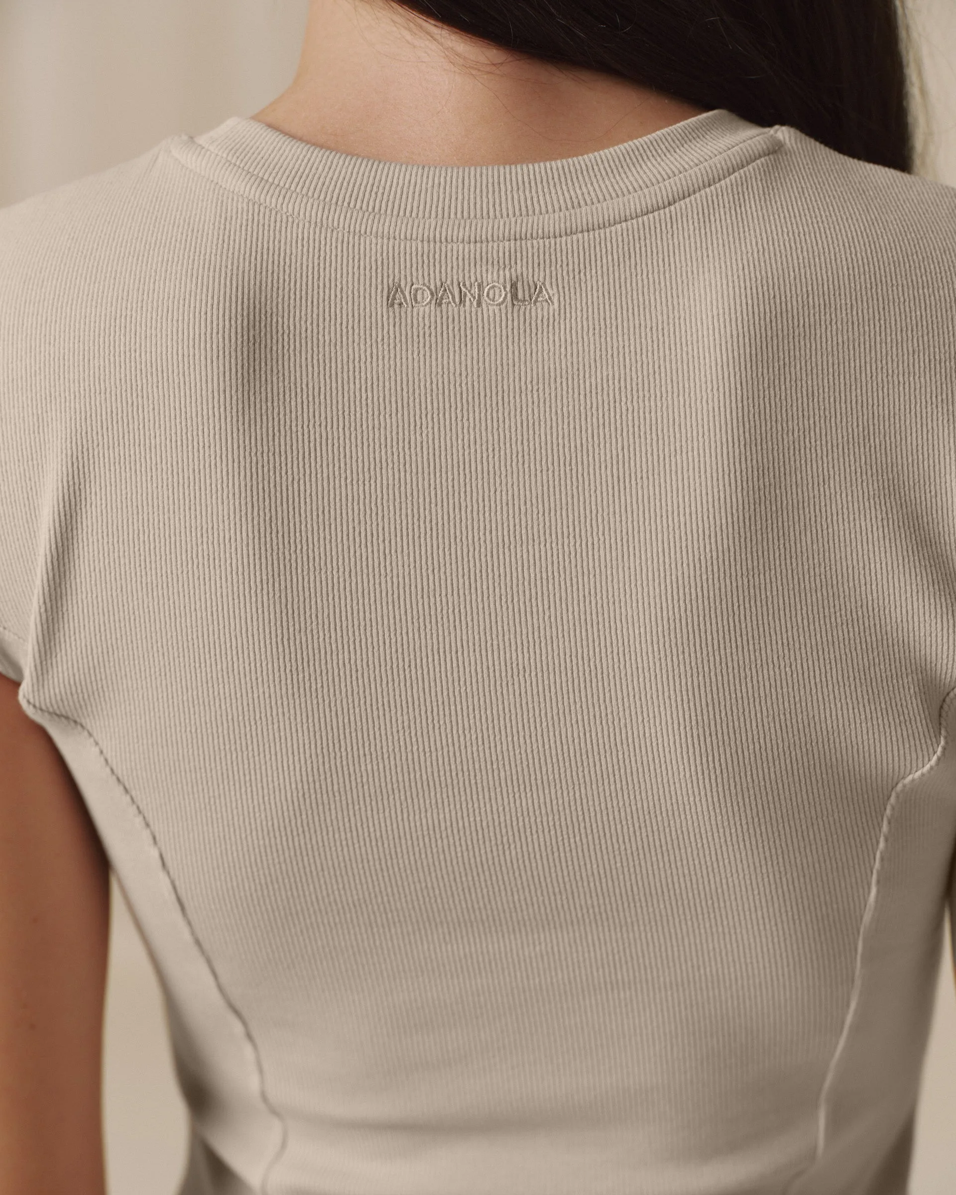 Rib Seam Detail Top - Bone sold by Adanola product image thumbnail 4