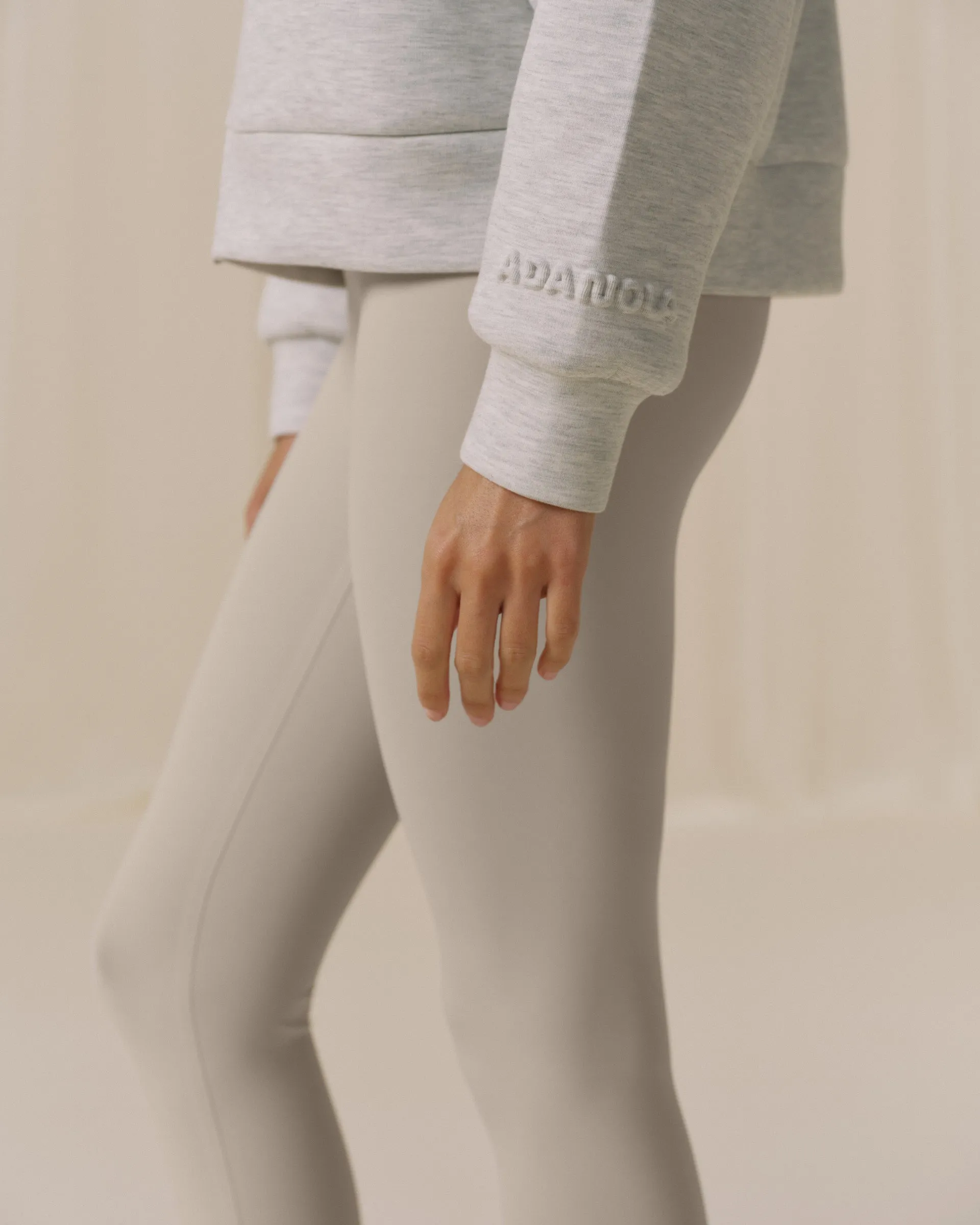 Bonded Funnel Neck Zip Sweatshirt - Light Grey Melange sold by Adanola product image thumbnail 2