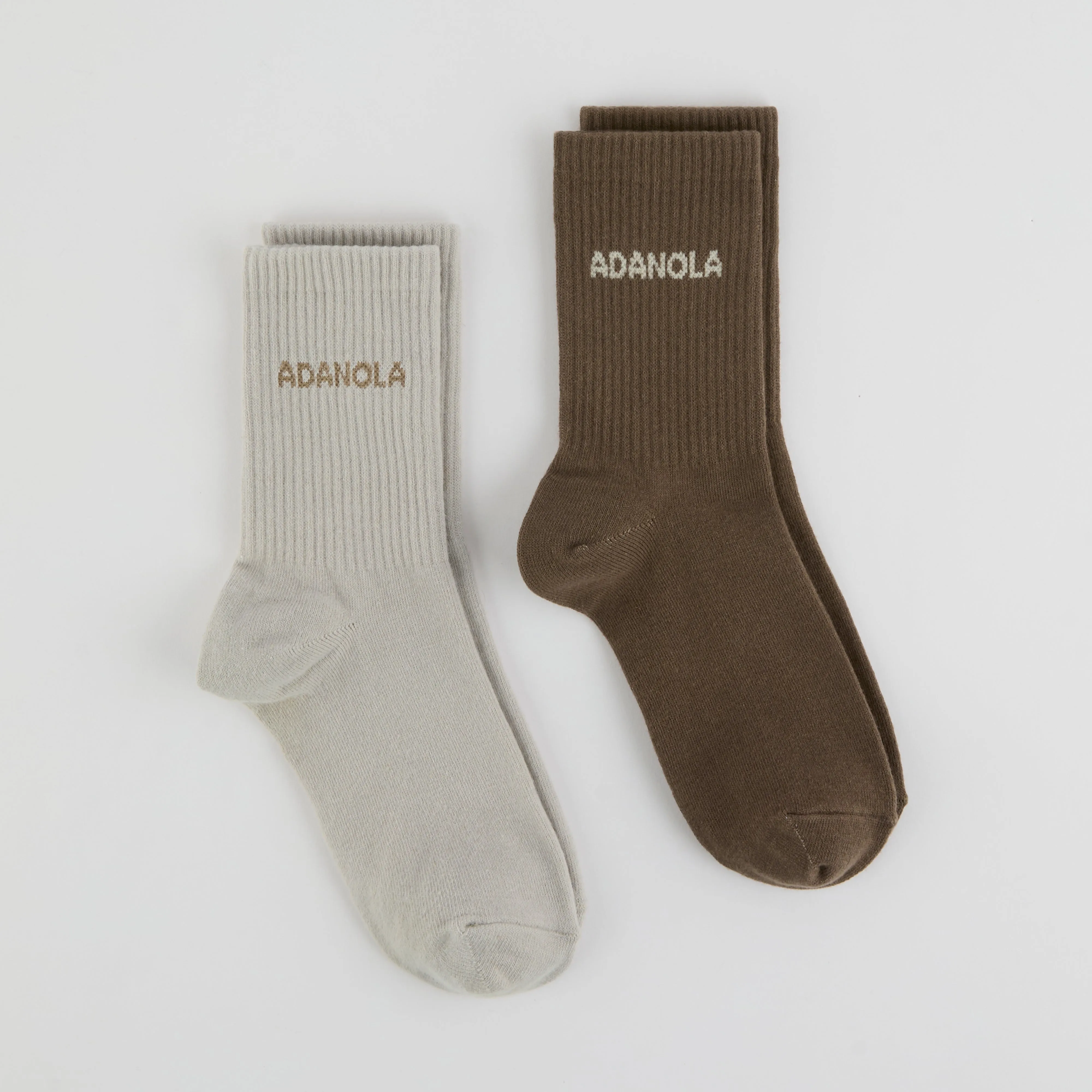 2 Pack Socks - Mocha Brown/Bone sold by Adanola