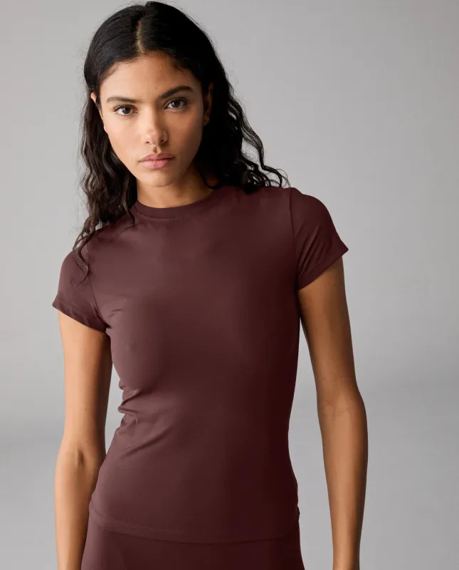 Ultimate Short Sleeve Top - Burgundy sold by Adanola