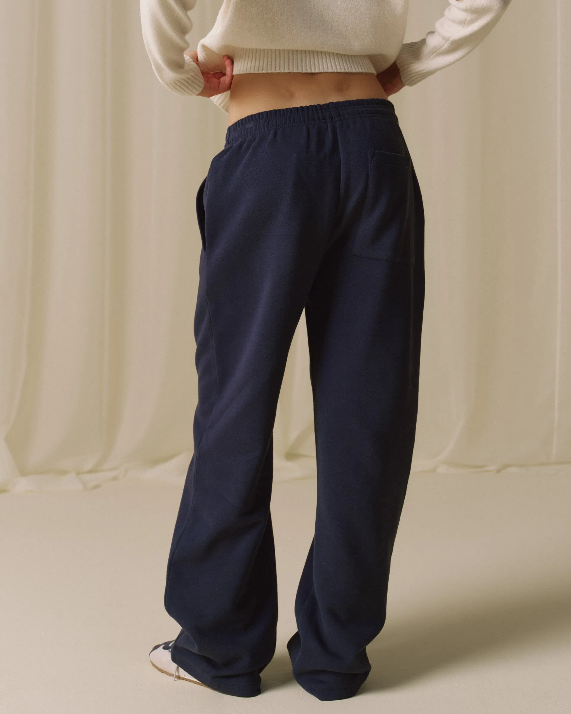 Branded Straight Leg Sweatpants - Navy Blue sold by Adanola product image thumbnail 2